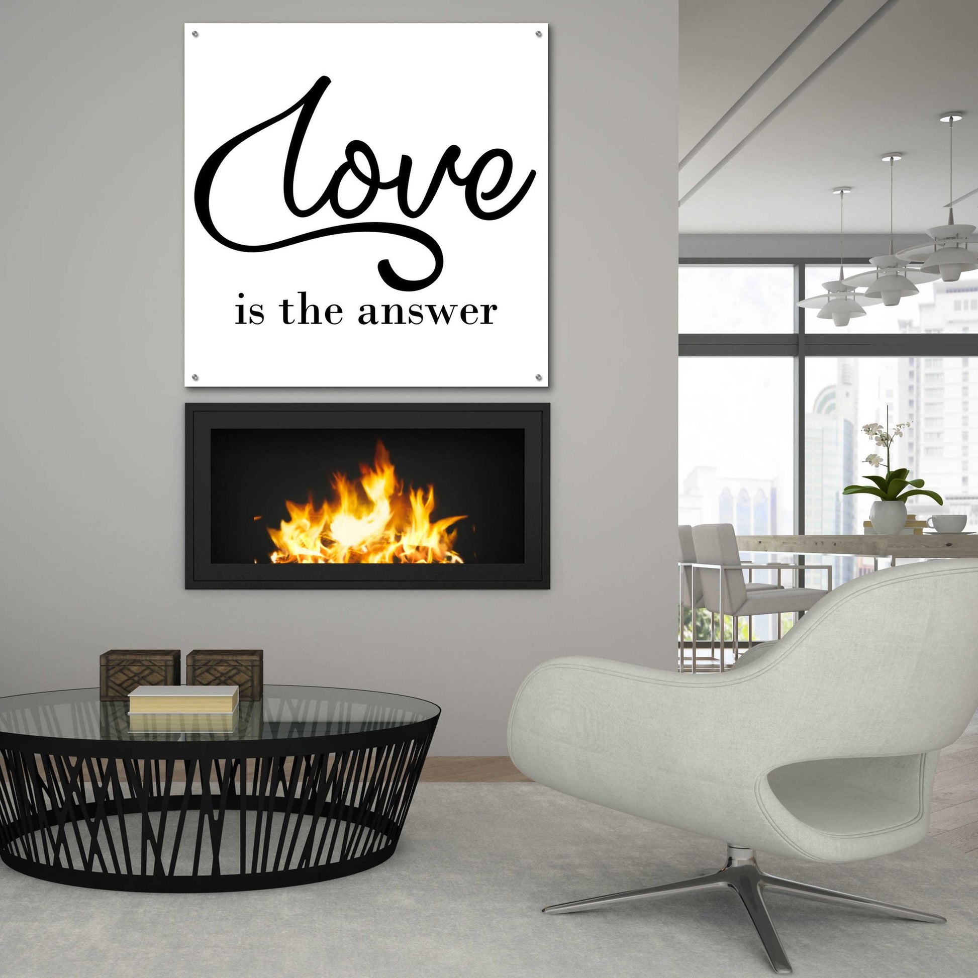 Epic Art 'Love Is The Answer' by Epic Portfolio, Acrylic Glass Wall Art,36x36