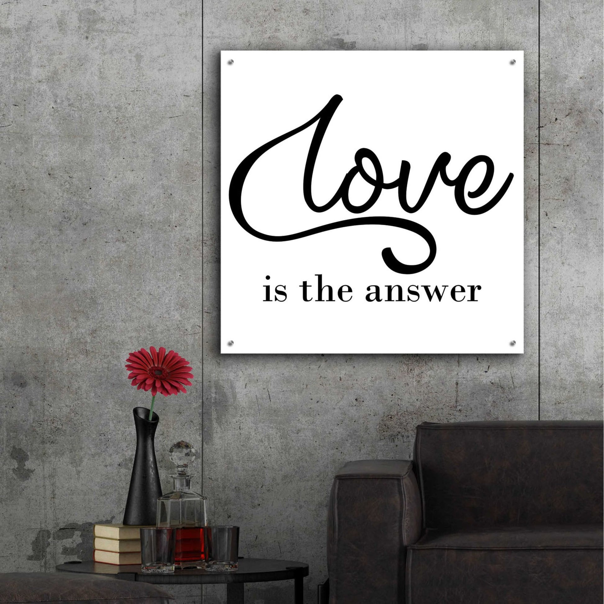 Epic Art 'Love Is The Answer' by Epic Portfolio, Acrylic Glass Wall Art,36x36