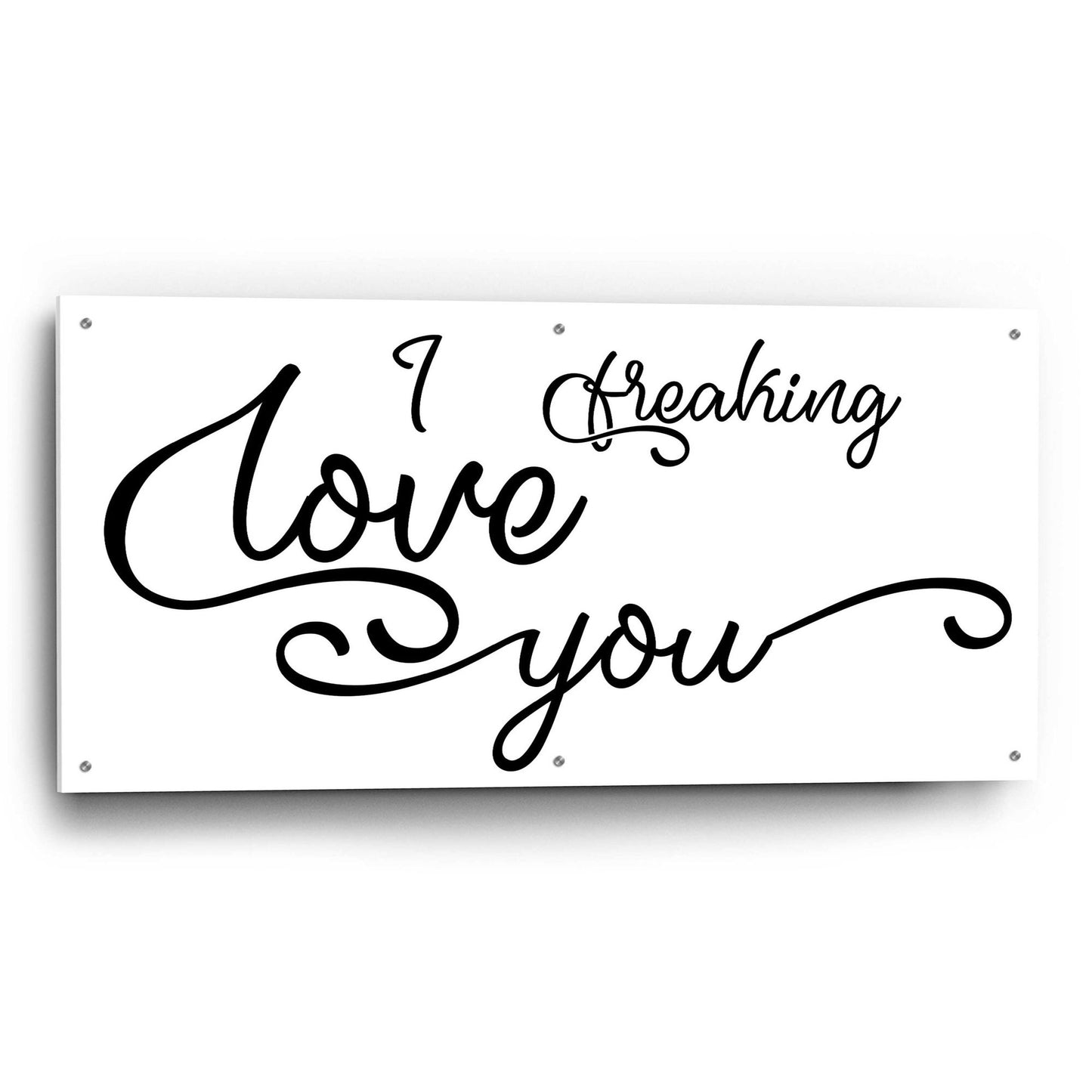 Epic Art 'I Freaking Love You' by Epic Portfolio, Acrylic Glass Wall Art,48x24