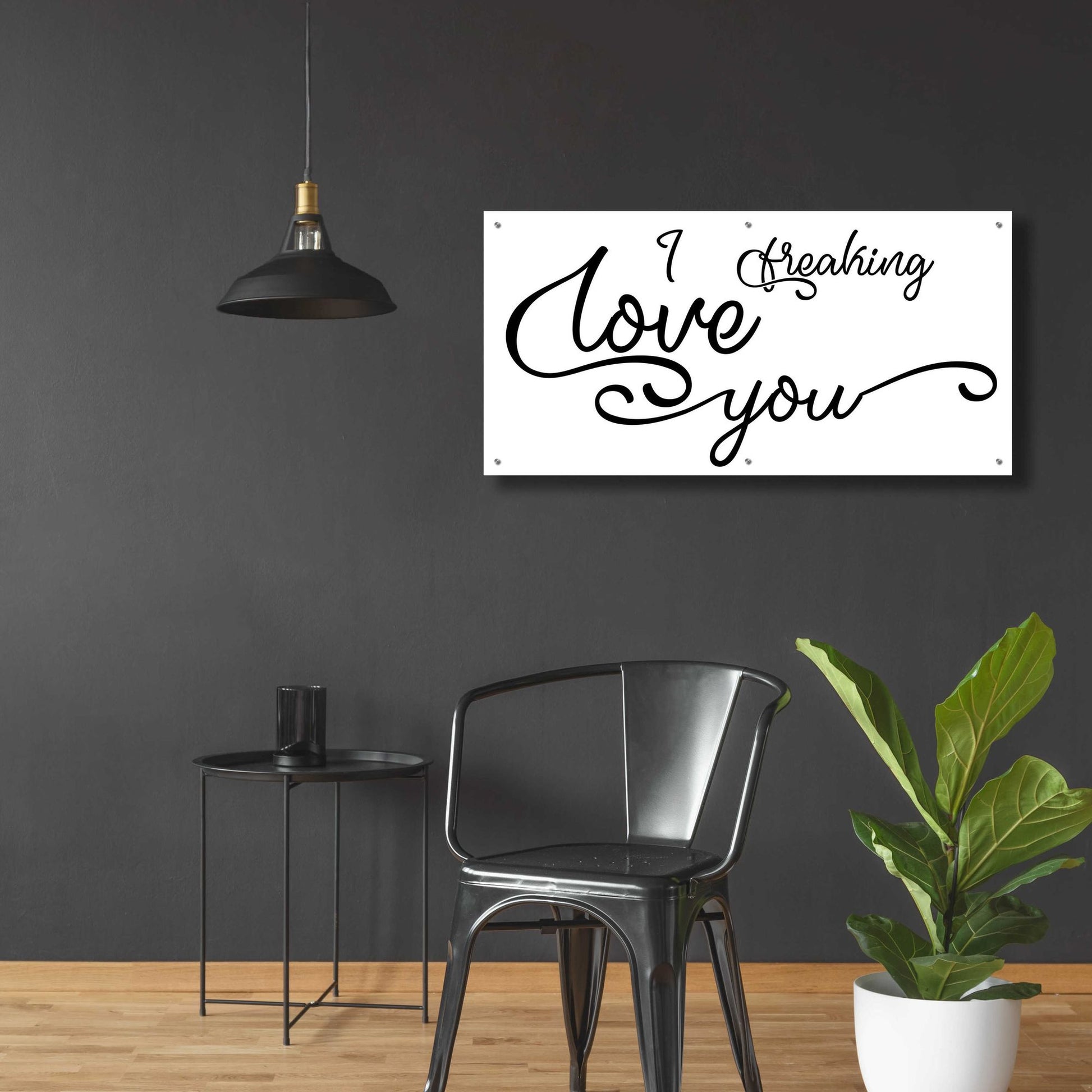 Epic Art 'I Freaking Love You' by Epic Portfolio, Acrylic Glass Wall Art,48x24