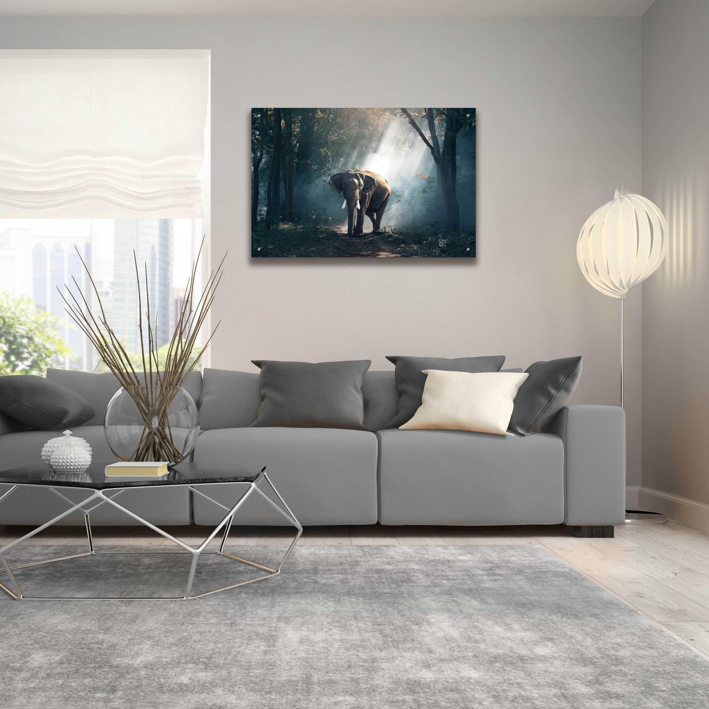 Epic Art 'Elephant' by Epic Portfolio, Acrylic Glass Wall Art,36x24