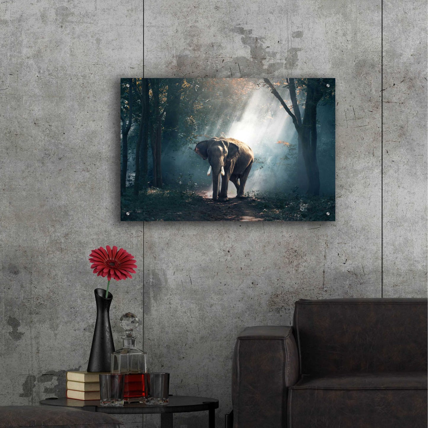 Epic Art 'Elephant' by Epic Portfolio, Acrylic Glass Wall Art,36x24