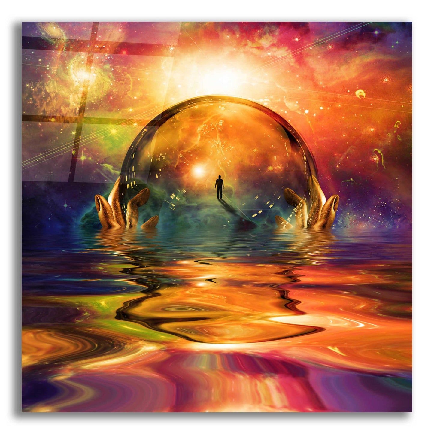 Epic Art 'Liquid Galaxy' by Epic Portfolio, Acrylic Glass Wall Art,12x12