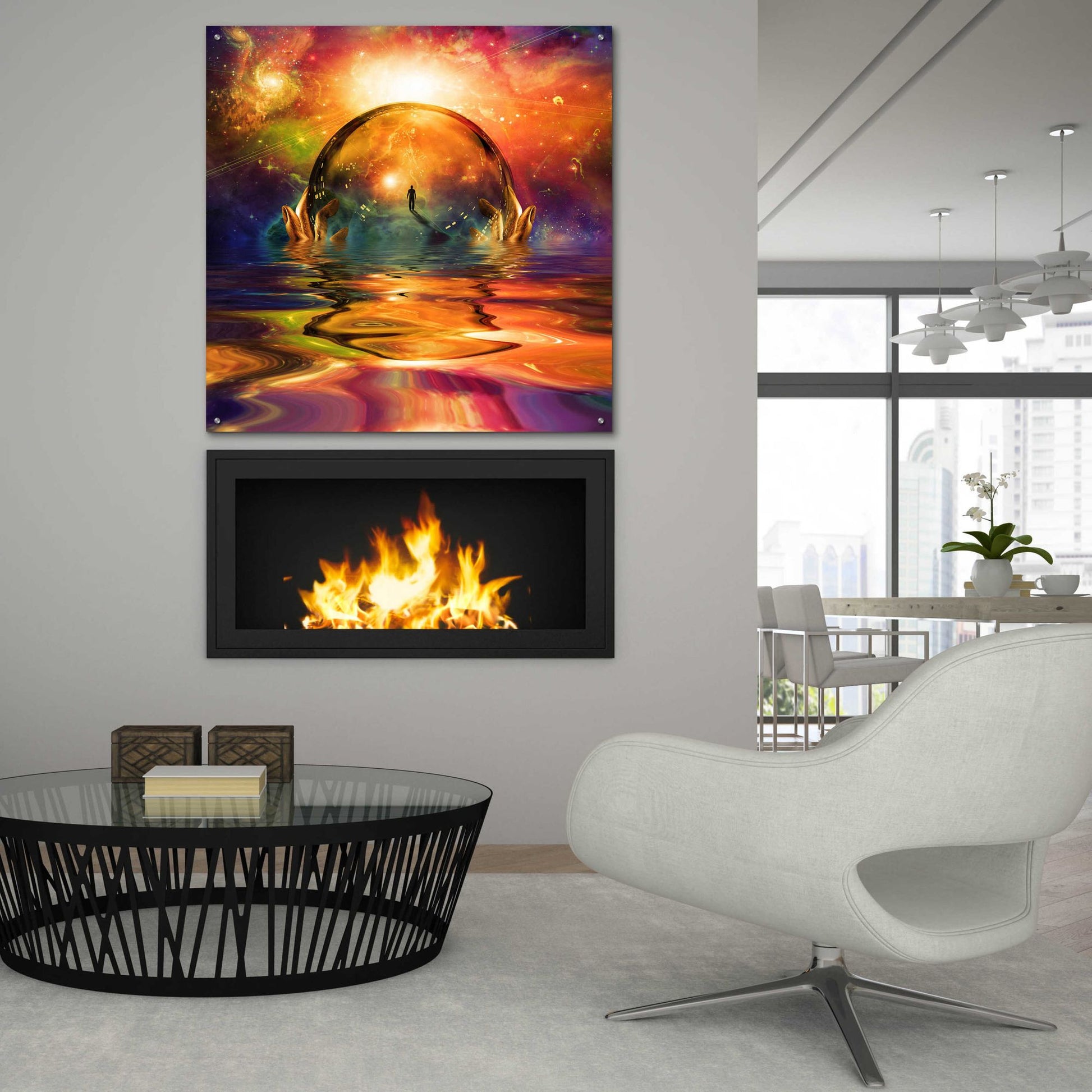 Epic Art 'Liquid Galaxy' by Epic Portfolio, Acrylic Glass Wall Art,36x36