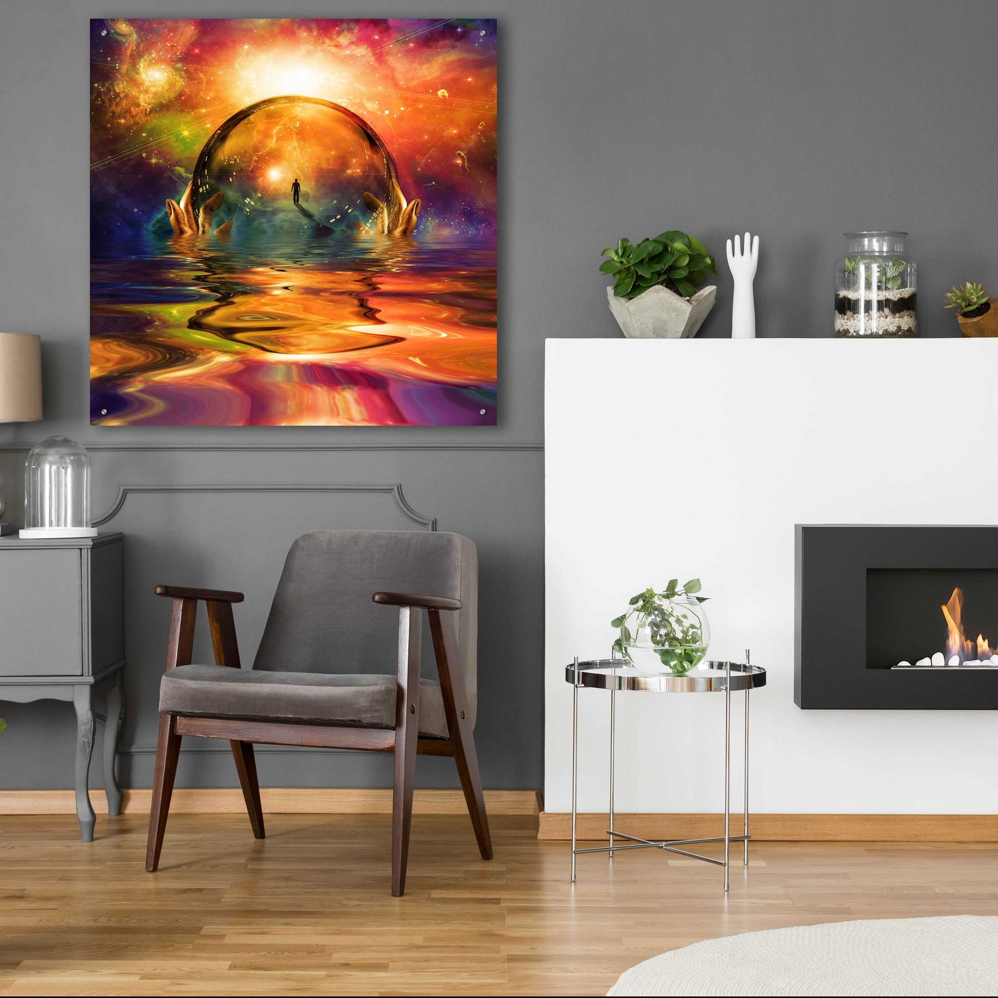 Epic Art 'Liquid Galaxy' by Epic Portfolio, Acrylic Glass Wall Art,36x36