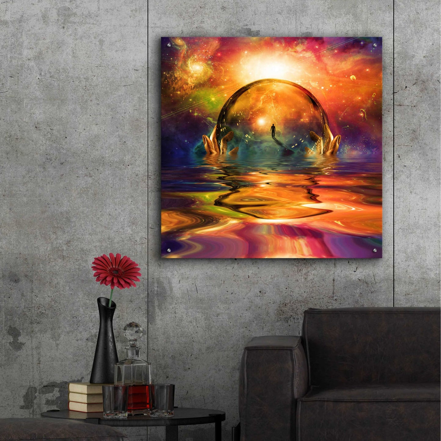 Epic Art 'Liquid Galaxy' by Epic Portfolio, Acrylic Glass Wall Art,36x36