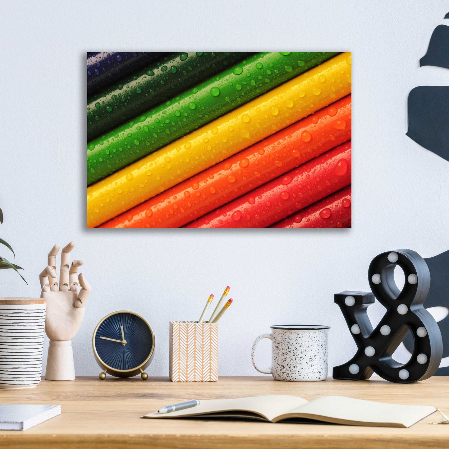 Epic Art 'Pencil Rainbow' by Epic Portfolio, Acrylic Glass Wall Art,16x12