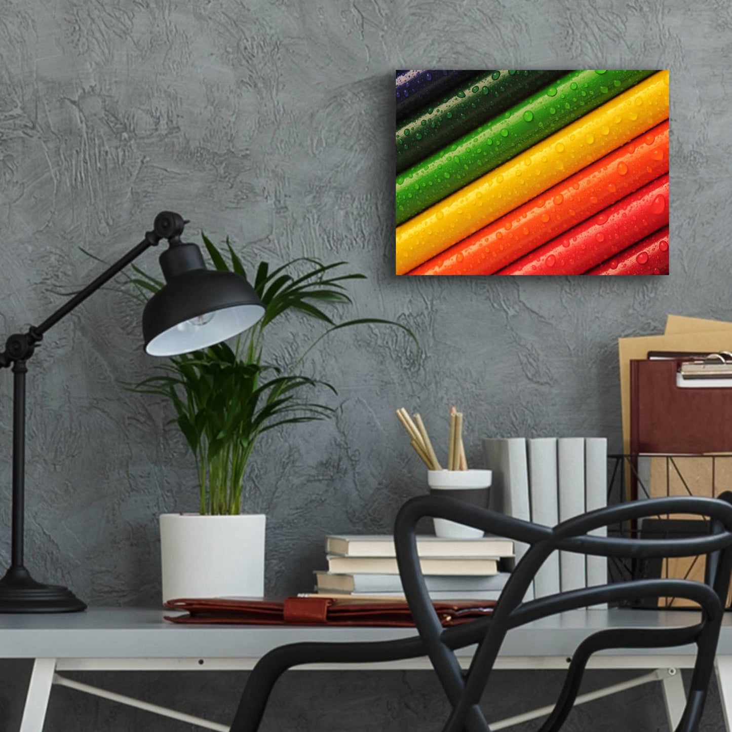 Epic Art 'Pencil Rainbow' by Epic Portfolio, Acrylic Glass Wall Art,16x12