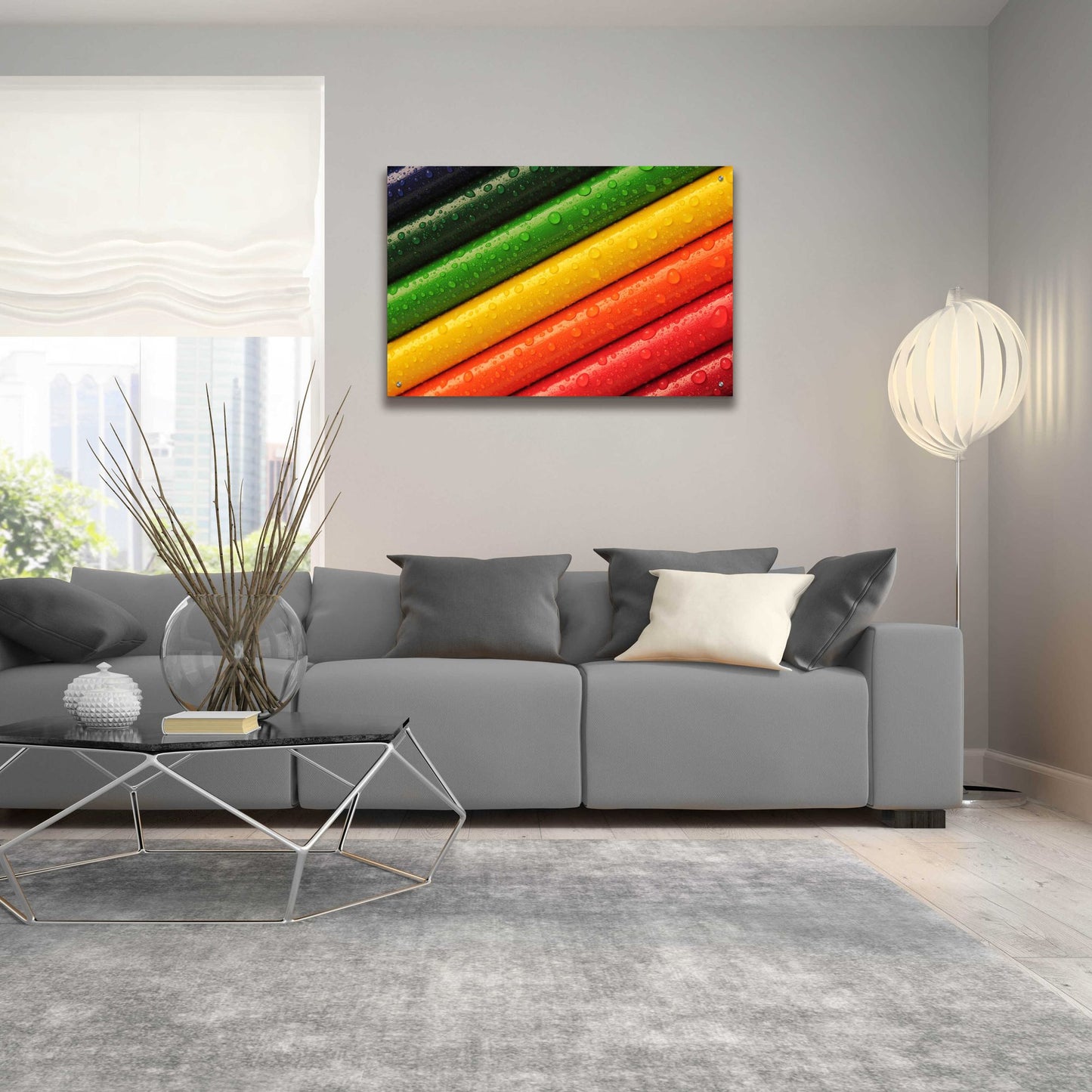 Epic Art 'Pencil Rainbow' by Epic Portfolio, Acrylic Glass Wall Art,36x24