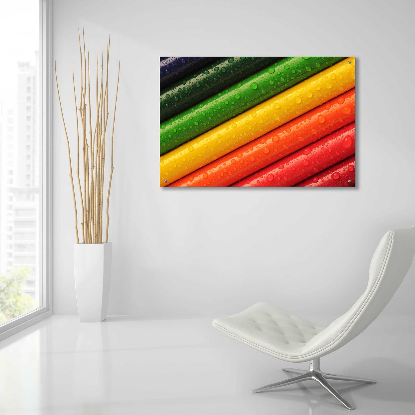 Epic Art 'Pencil Rainbow' by Epic Portfolio, Acrylic Glass Wall Art,36x24