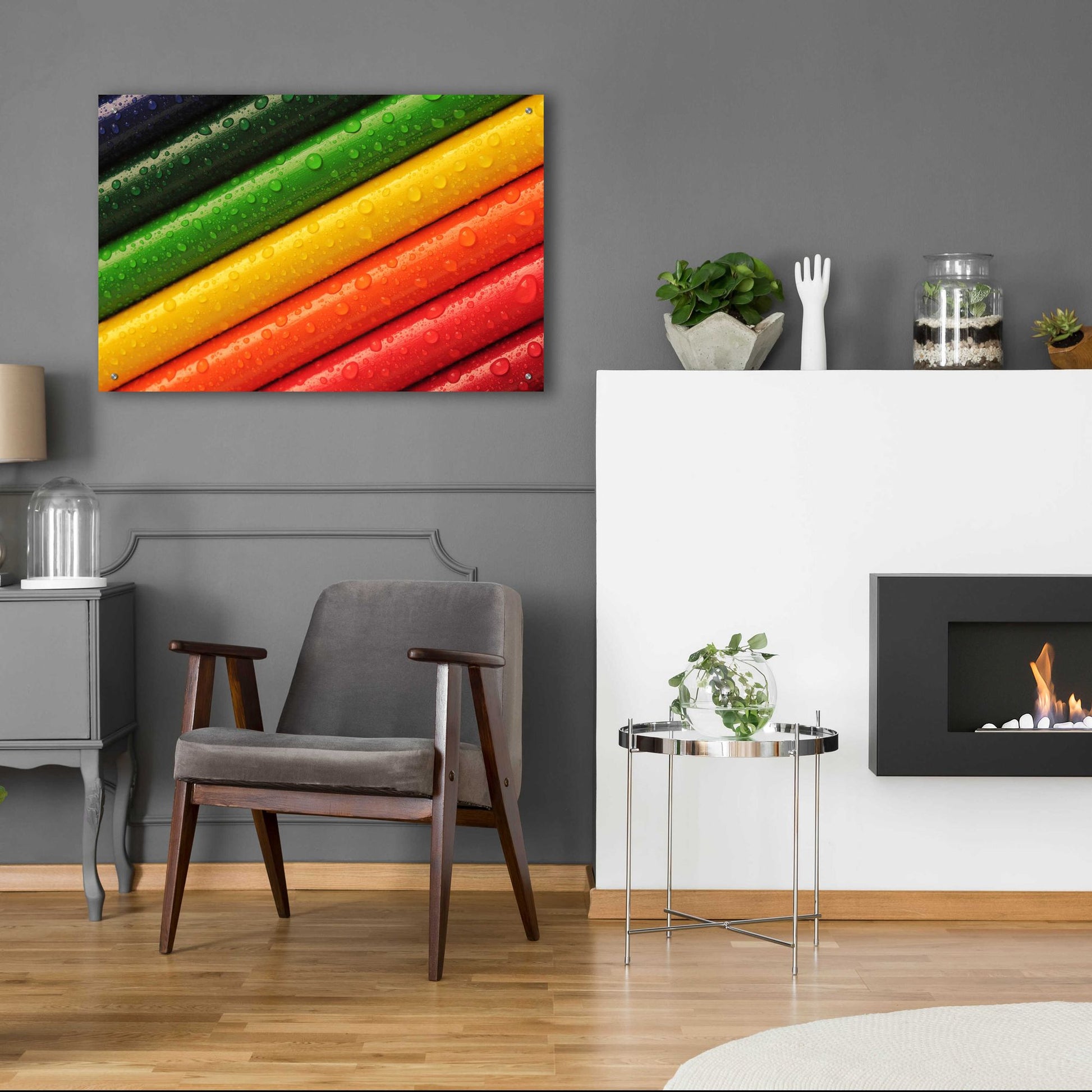 Epic Art 'Pencil Rainbow' by Epic Portfolio, Acrylic Glass Wall Art,36x24