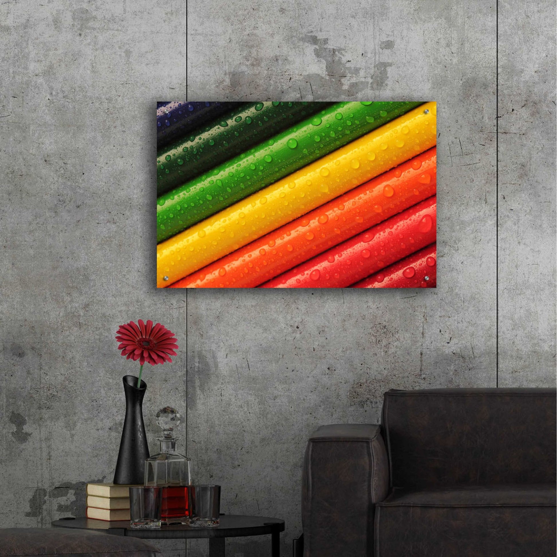 Epic Art 'Pencil Rainbow' by Epic Portfolio, Acrylic Glass Wall Art,36x24