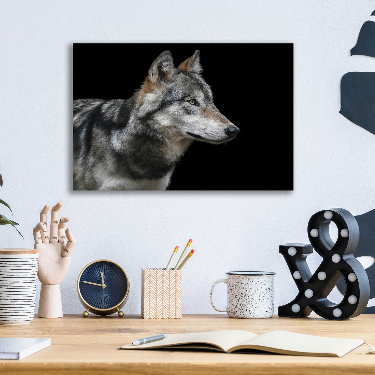 Epic Art 'Wolf' by Epic Portfolio, Acrylic Glass Wall Art,16x12