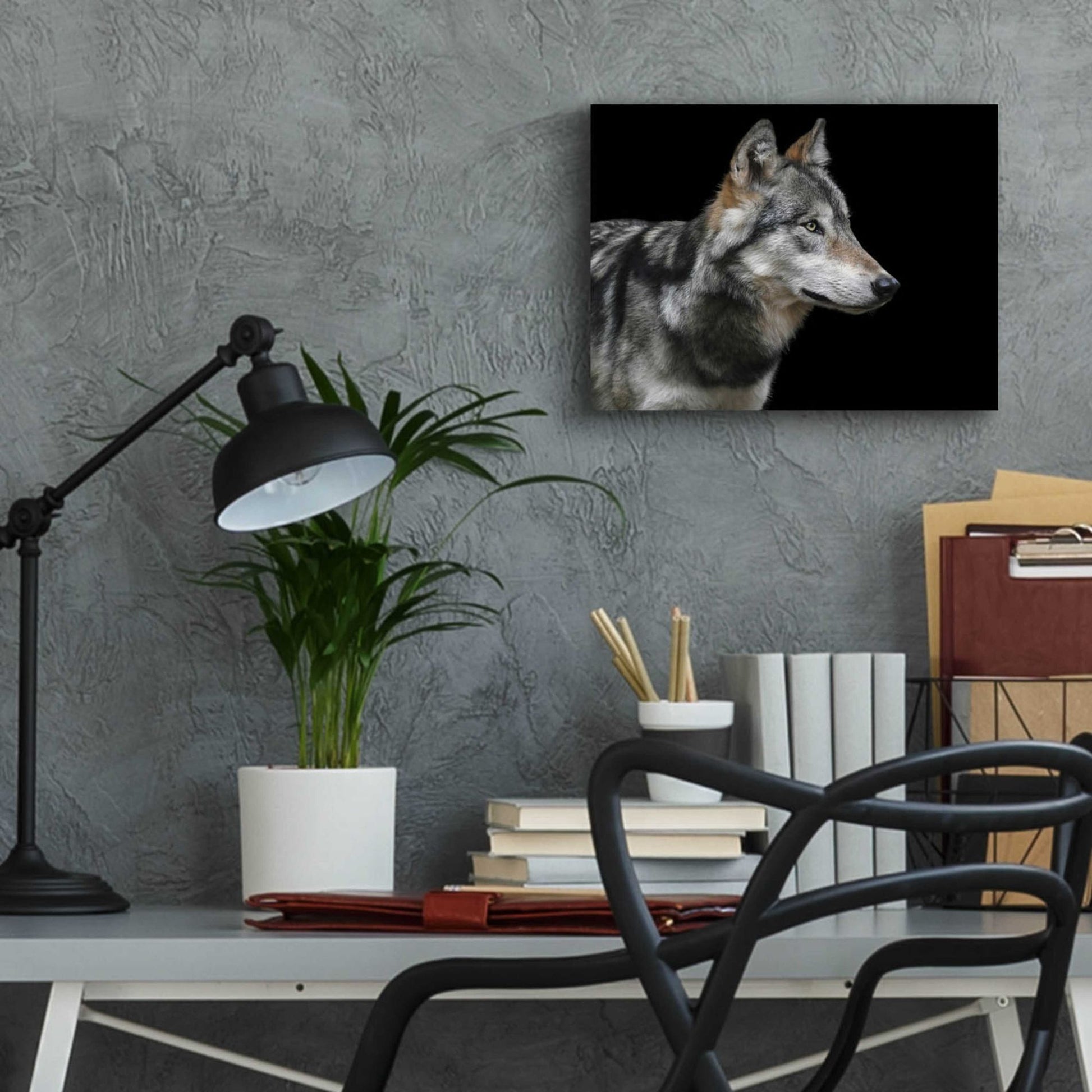 Epic Art 'Wolf' by Epic Portfolio, Acrylic Glass Wall Art,16x12