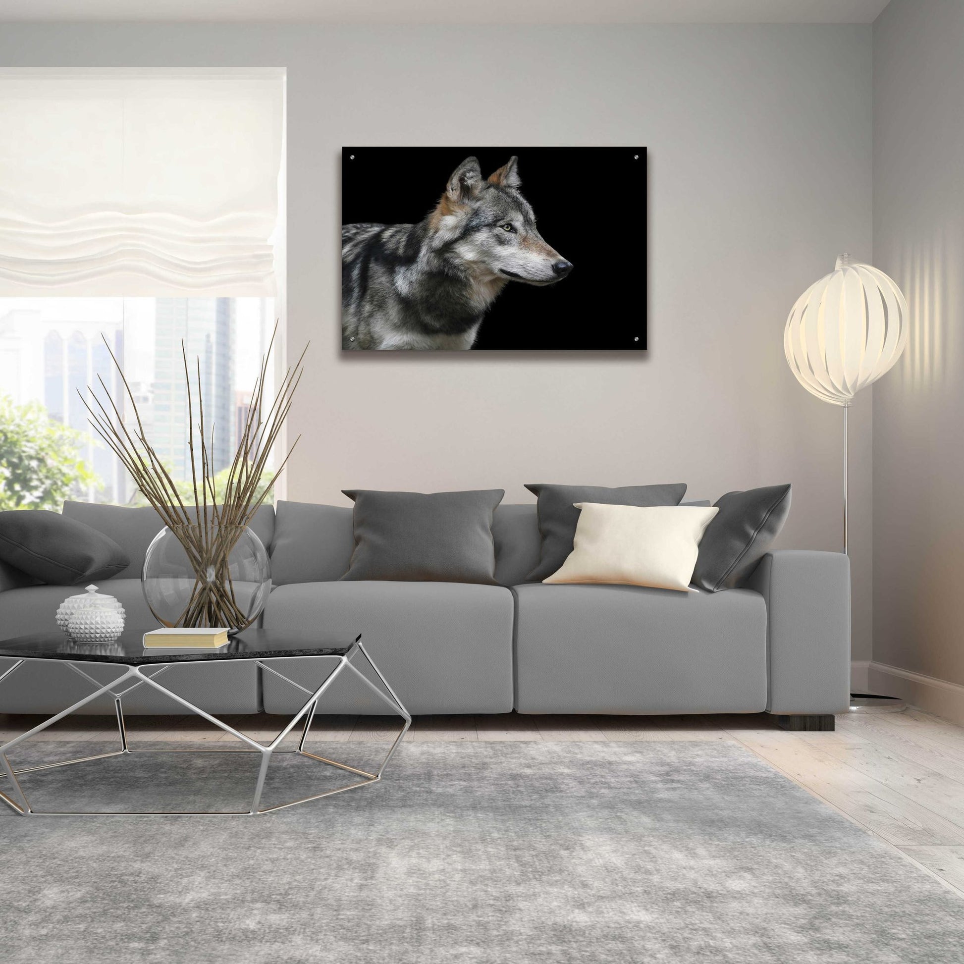 Epic Art 'Wolf' by Epic Portfolio, Acrylic Glass Wall Art,36x24