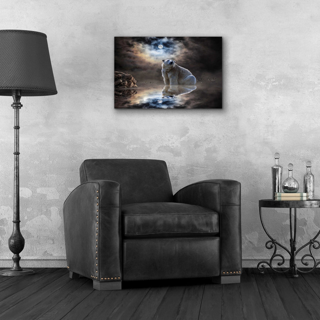 Epic Art 'Polar Bear Reflections' by Alan, Acrylic Glass Wall Art,24x16