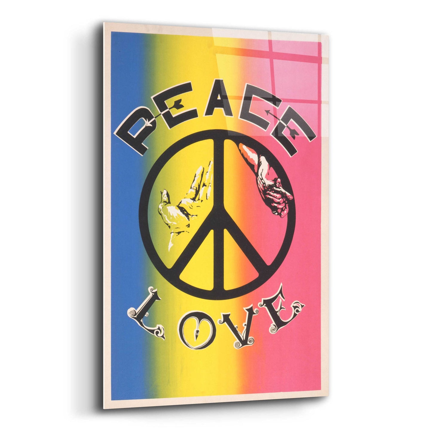 Epic Art 'Peace, Love' by Epic Portfolio, Acrylic Glass Wall Art,12x16