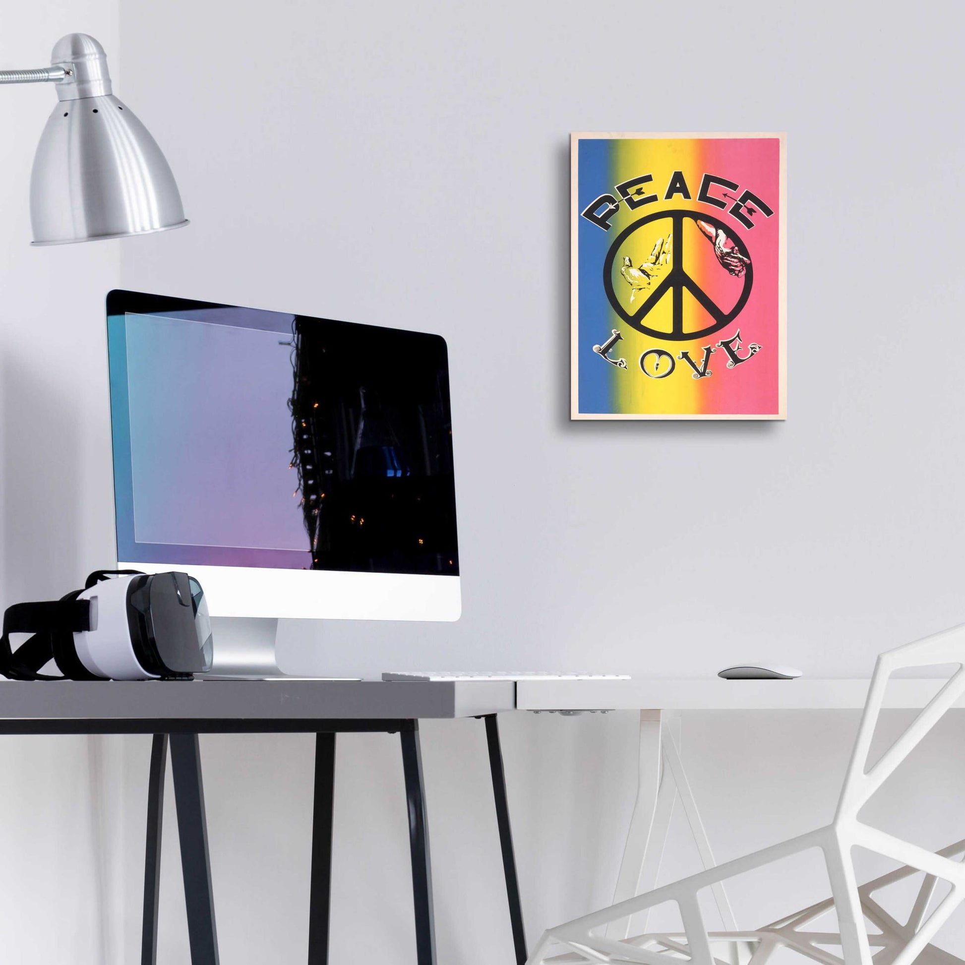 Epic Art 'Peace, Love' by Epic Portfolio, Acrylic Glass Wall Art,12x16