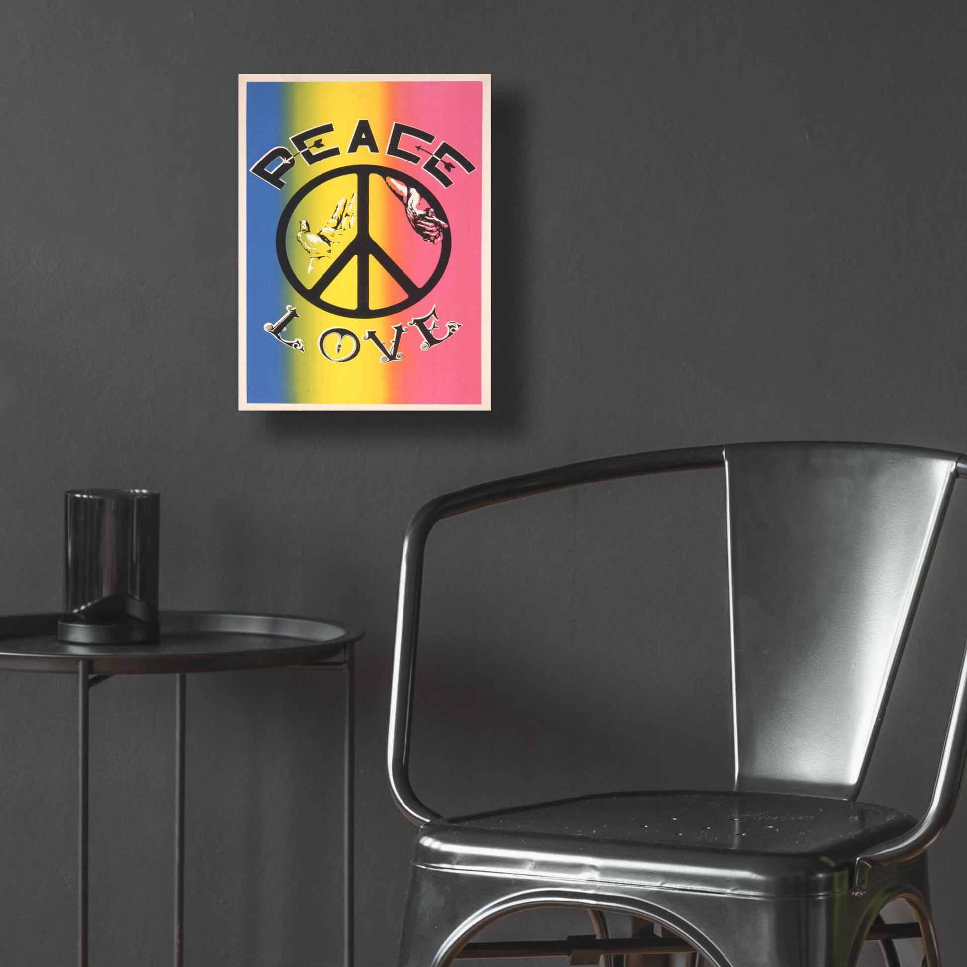 Epic Art 'Peace, Love' by Epic Portfolio, Acrylic Glass Wall Art,12x16