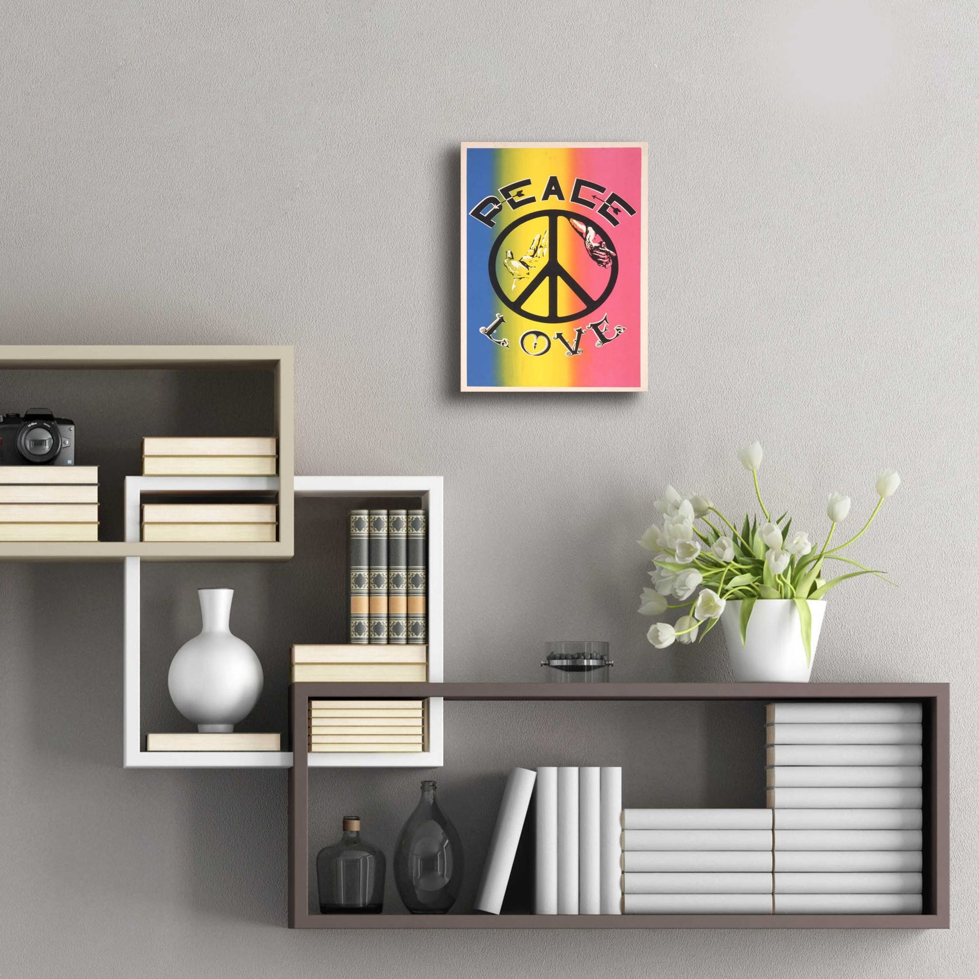 Epic Art 'Peace, Love' by Epic Portfolio, Acrylic Glass Wall Art,12x16