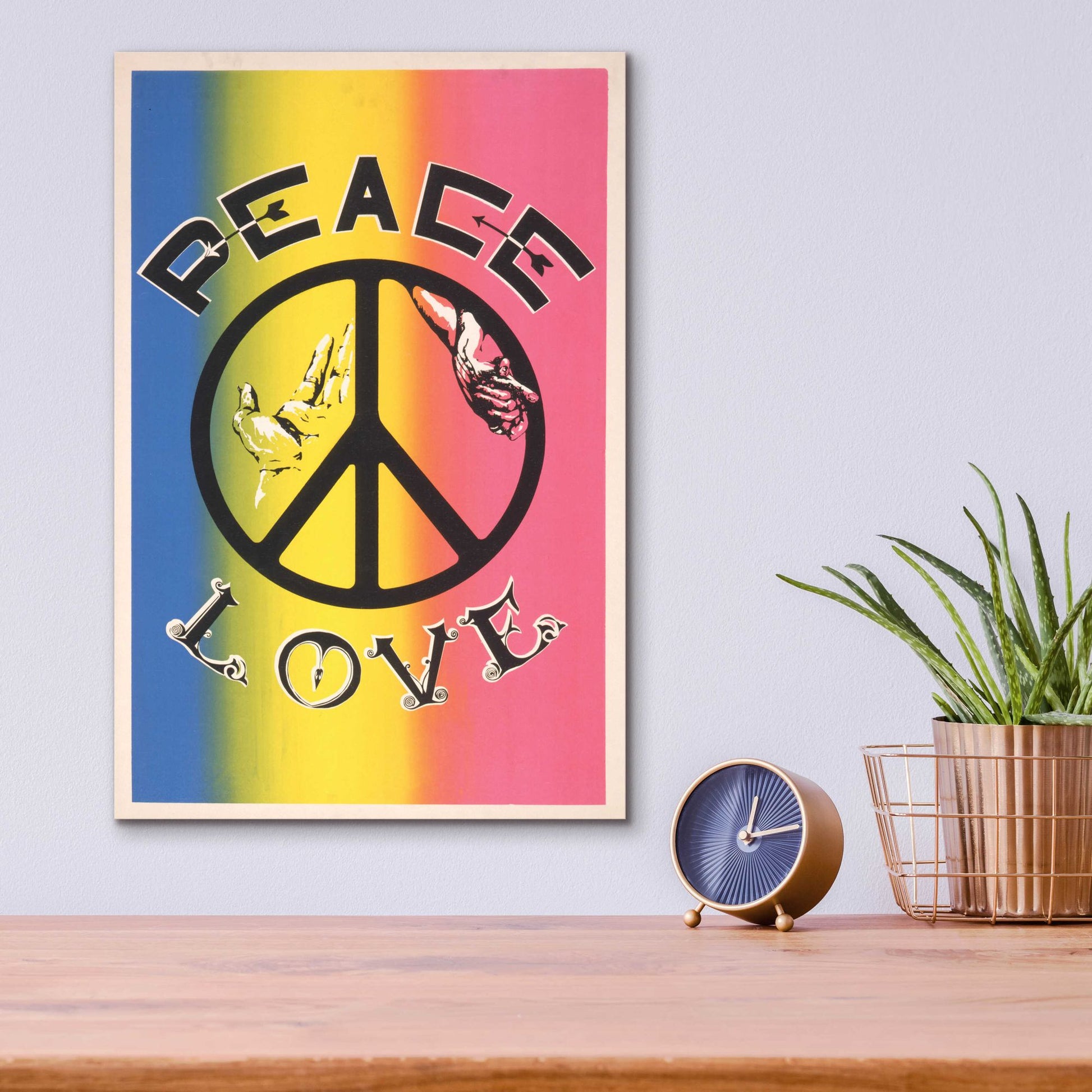 Epic Art 'Peace, Love' by Epic Portfolio, Acrylic Glass Wall Art,12x16