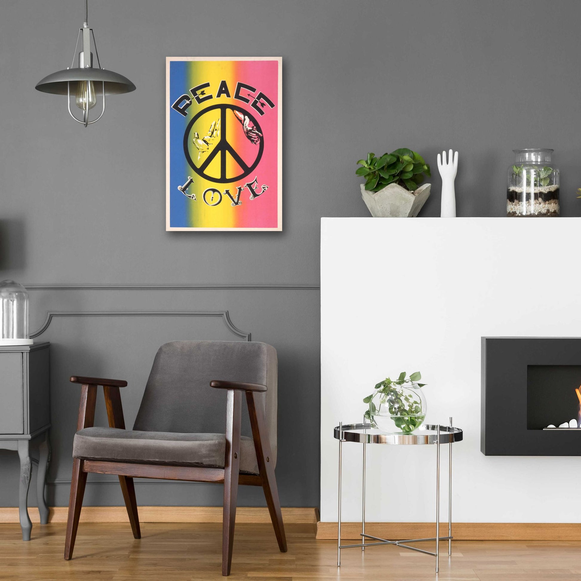 Epic Art 'Peace, Love' by Epic Portfolio, Acrylic Glass Wall Art,16x24