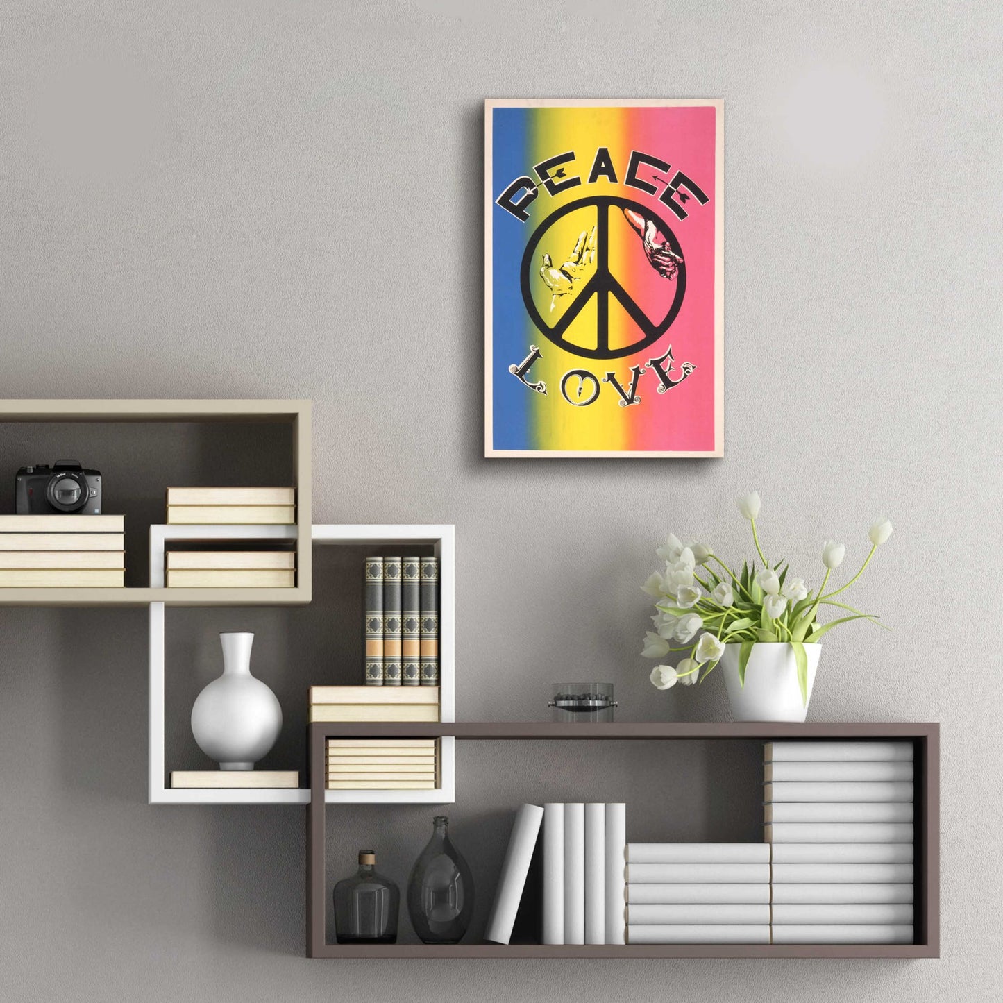 Epic Art 'Peace, Love' by Epic Portfolio, Acrylic Glass Wall Art,16x24