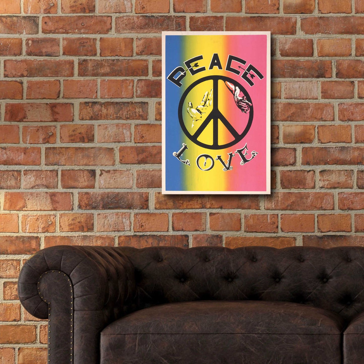 Epic Art 'Peace, Love' by Epic Portfolio, Acrylic Glass Wall Art,16x24