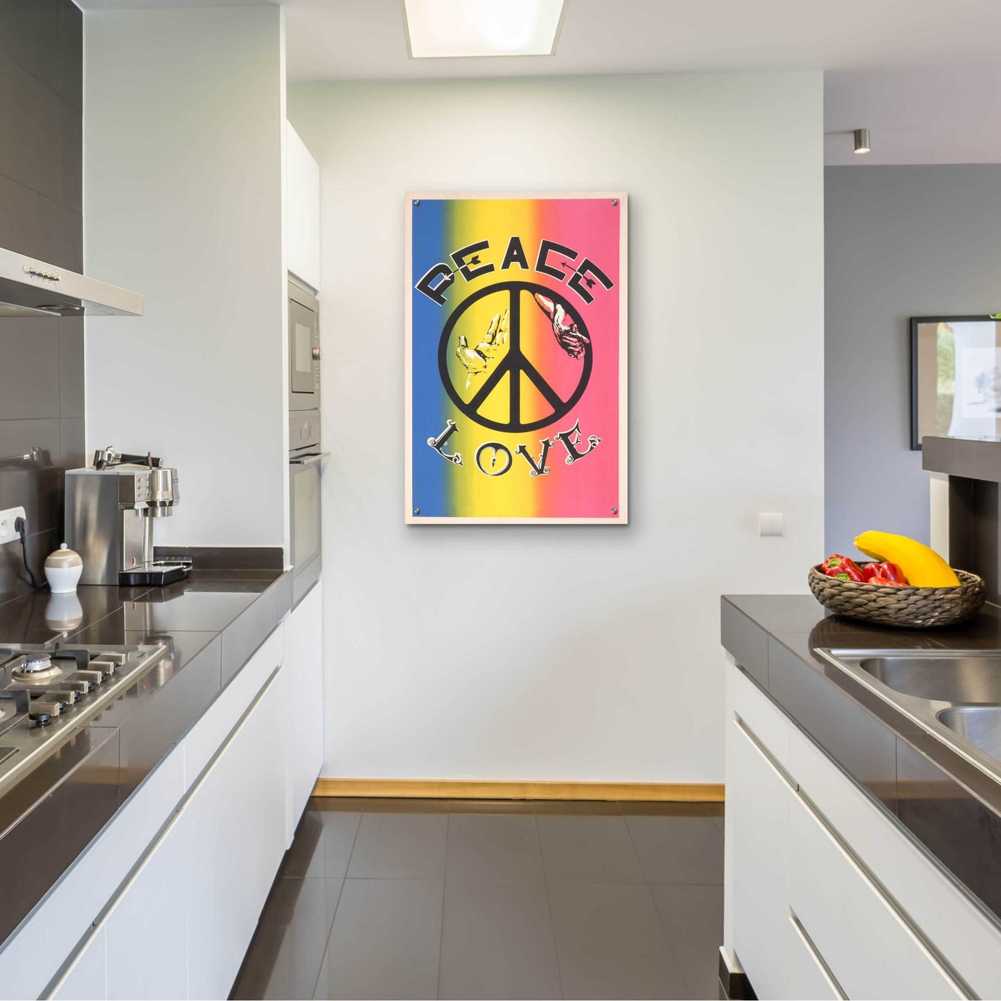 Epic Art 'Peace, Love' by Epic Portfolio, Acrylic Glass Wall Art,24x36