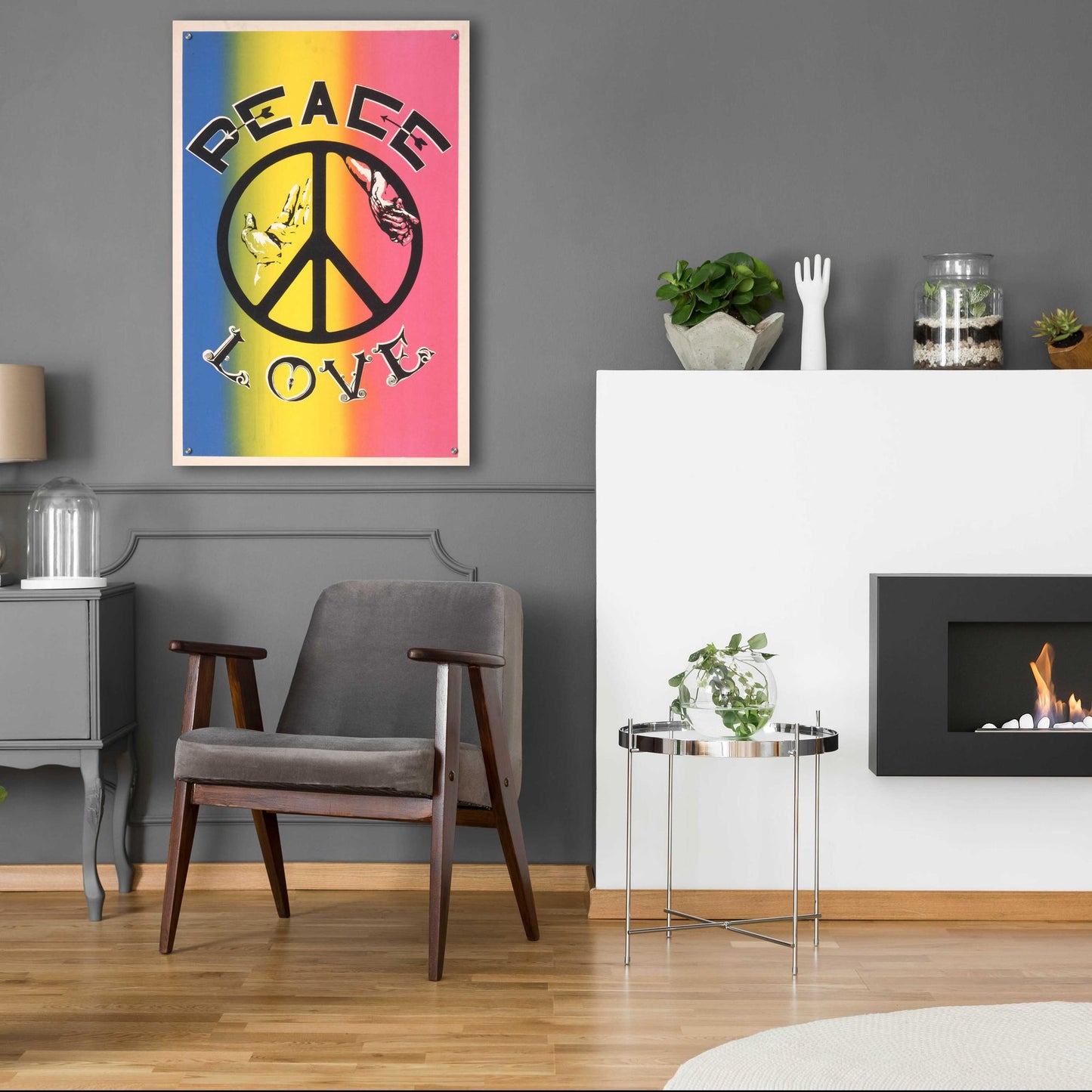 Epic Art 'Peace, Love' by Epic Portfolio, Acrylic Glass Wall Art,24x36