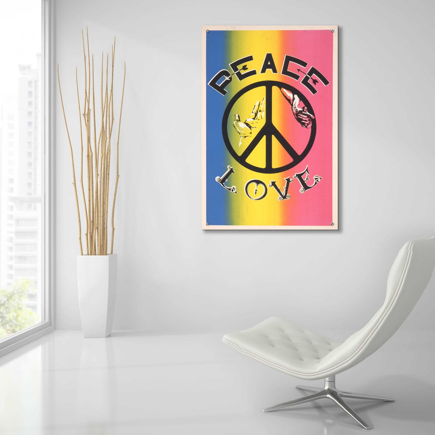 Epic Art 'Peace, Love' by Epic Portfolio, Acrylic Glass Wall Art,24x36