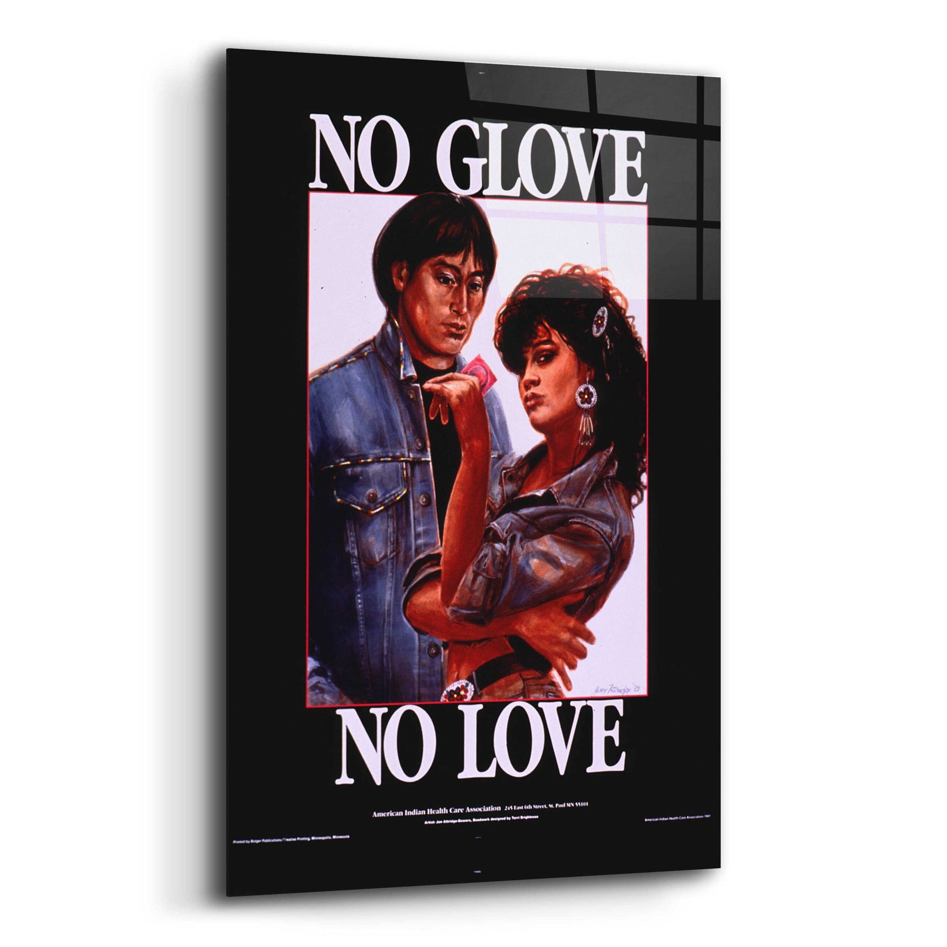 Epic Art 'No Glove No Love' by Epic Portfolio, Acrylic Glass Wall Art,12x16