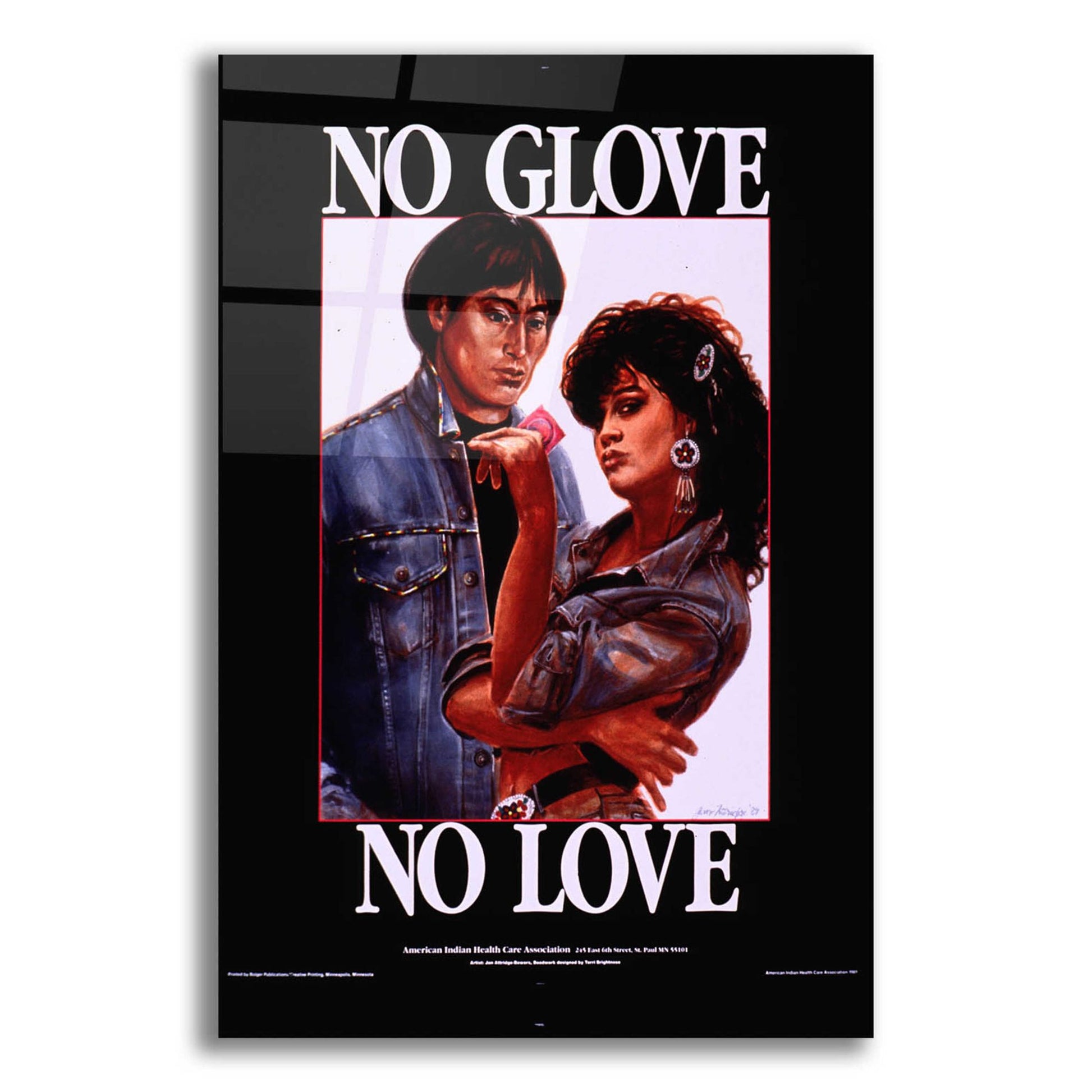 Epic Art 'No Glove No Love' by Epic Portfolio, Acrylic Glass Wall Art,12x16