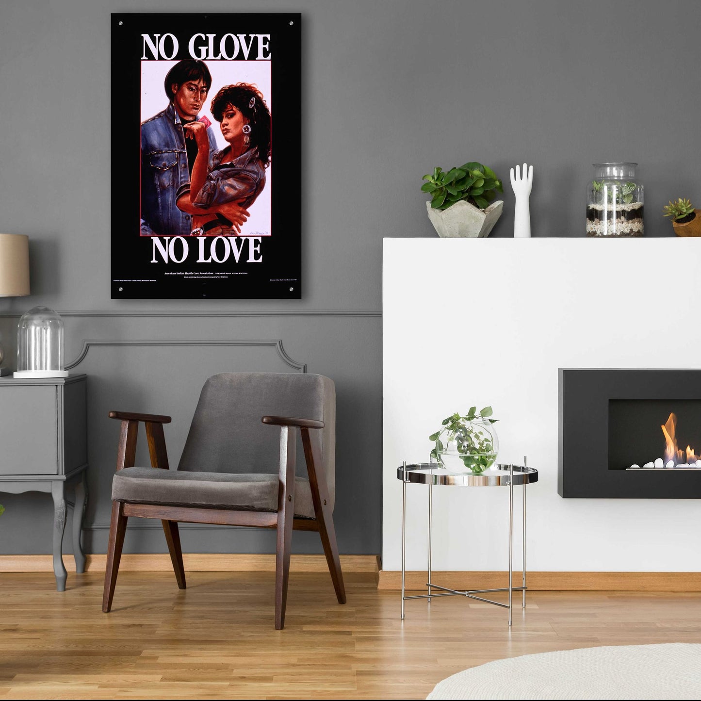 Epic Art 'No Glove No Love' by Epic Portfolio, Acrylic Glass Wall Art,24x36