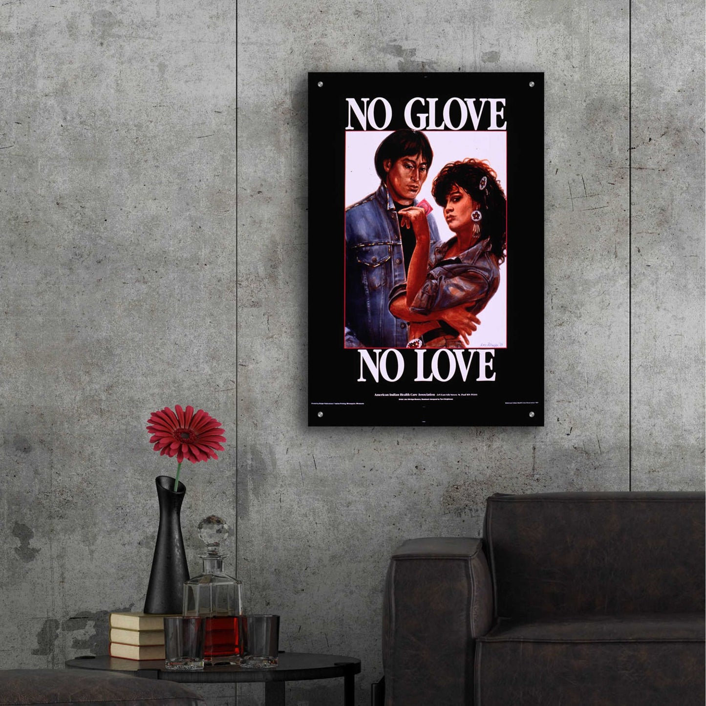 Epic Art 'No Glove No Love' by Epic Portfolio, Acrylic Glass Wall Art,24x36