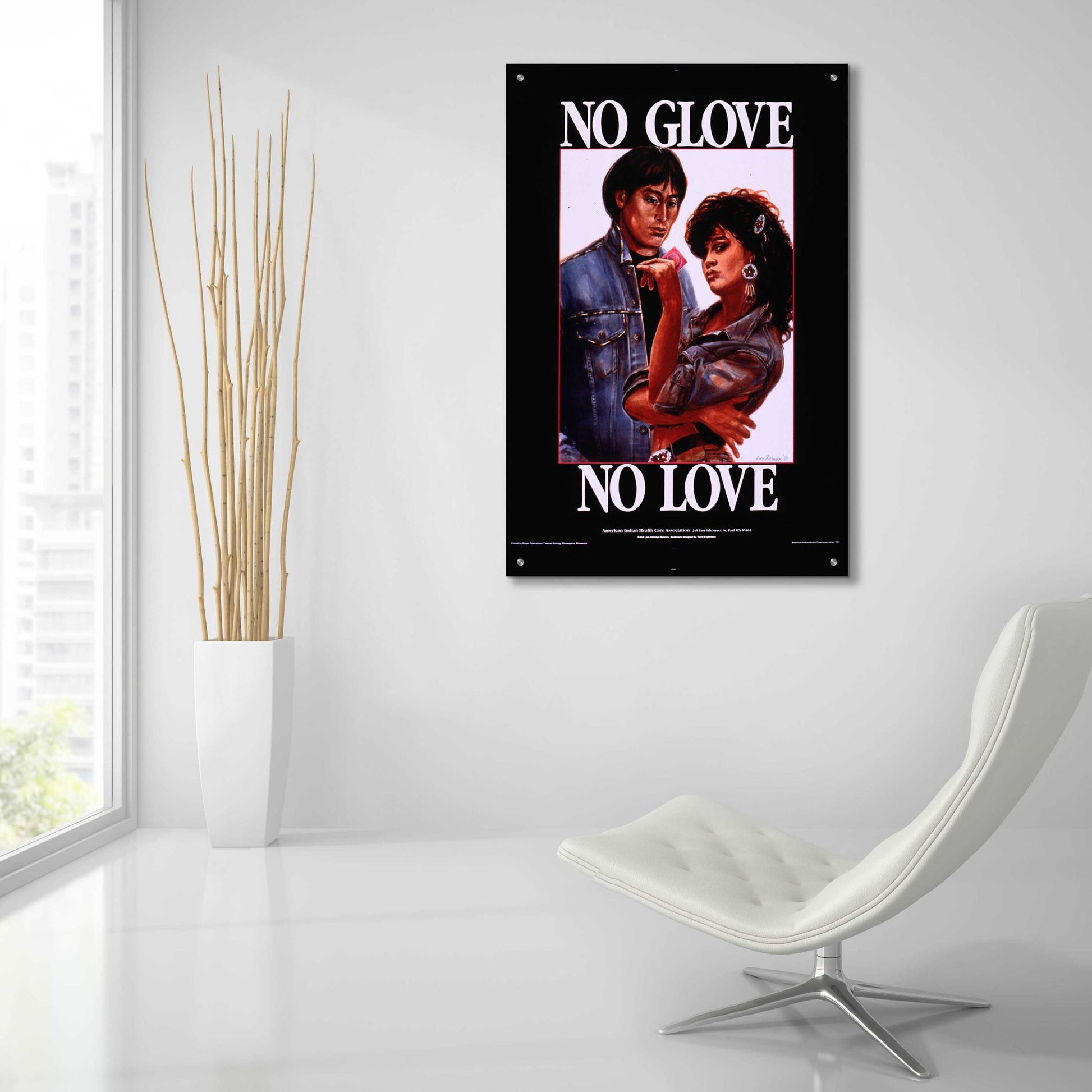 Epic Art 'No Glove No Love' by Epic Portfolio, Acrylic Glass Wall Art,24x36