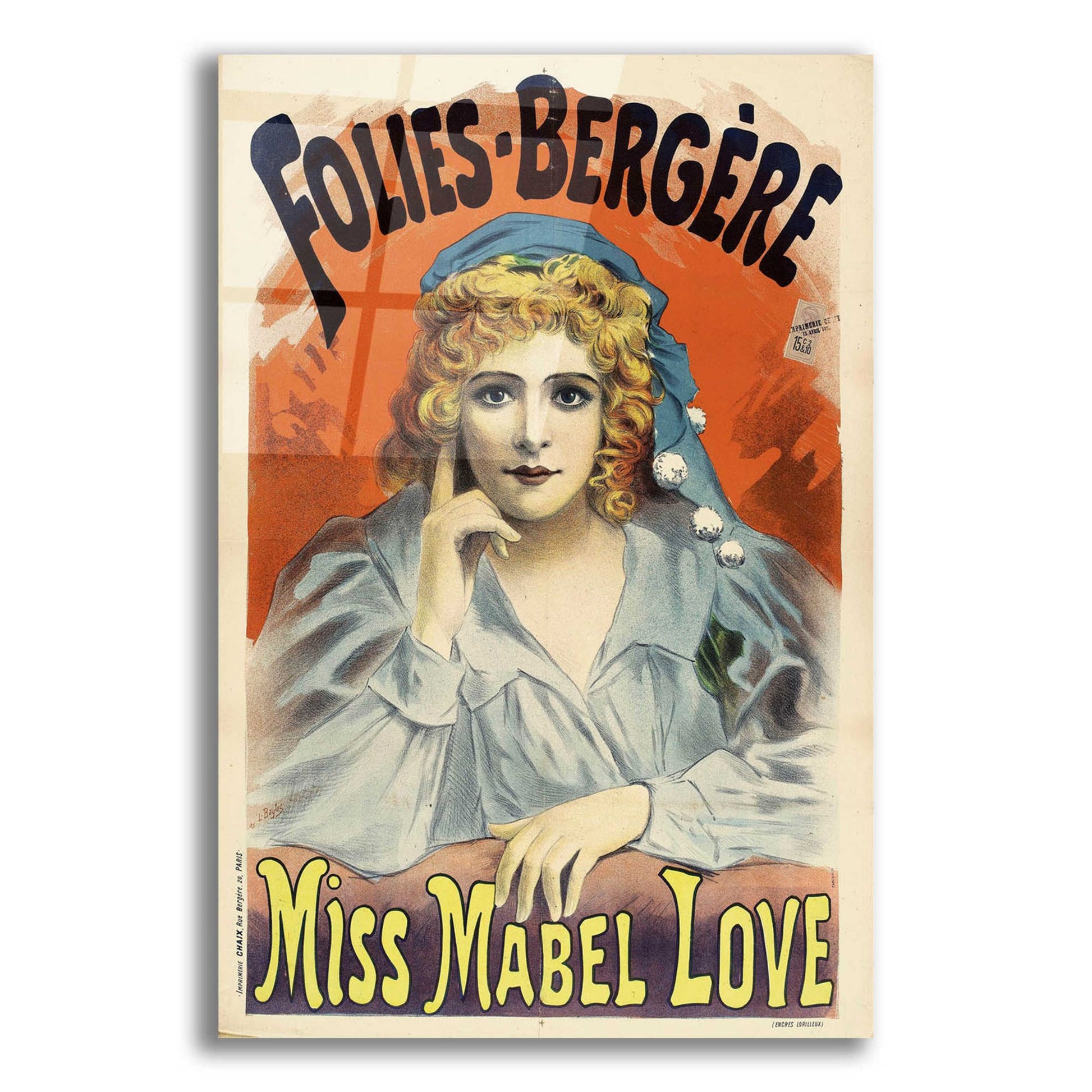 Epic Art 'Folies-Bergere,Miss Mabel Love (1895)' by Epic Portfolio, Acrylic Glass Wall Art,12x16