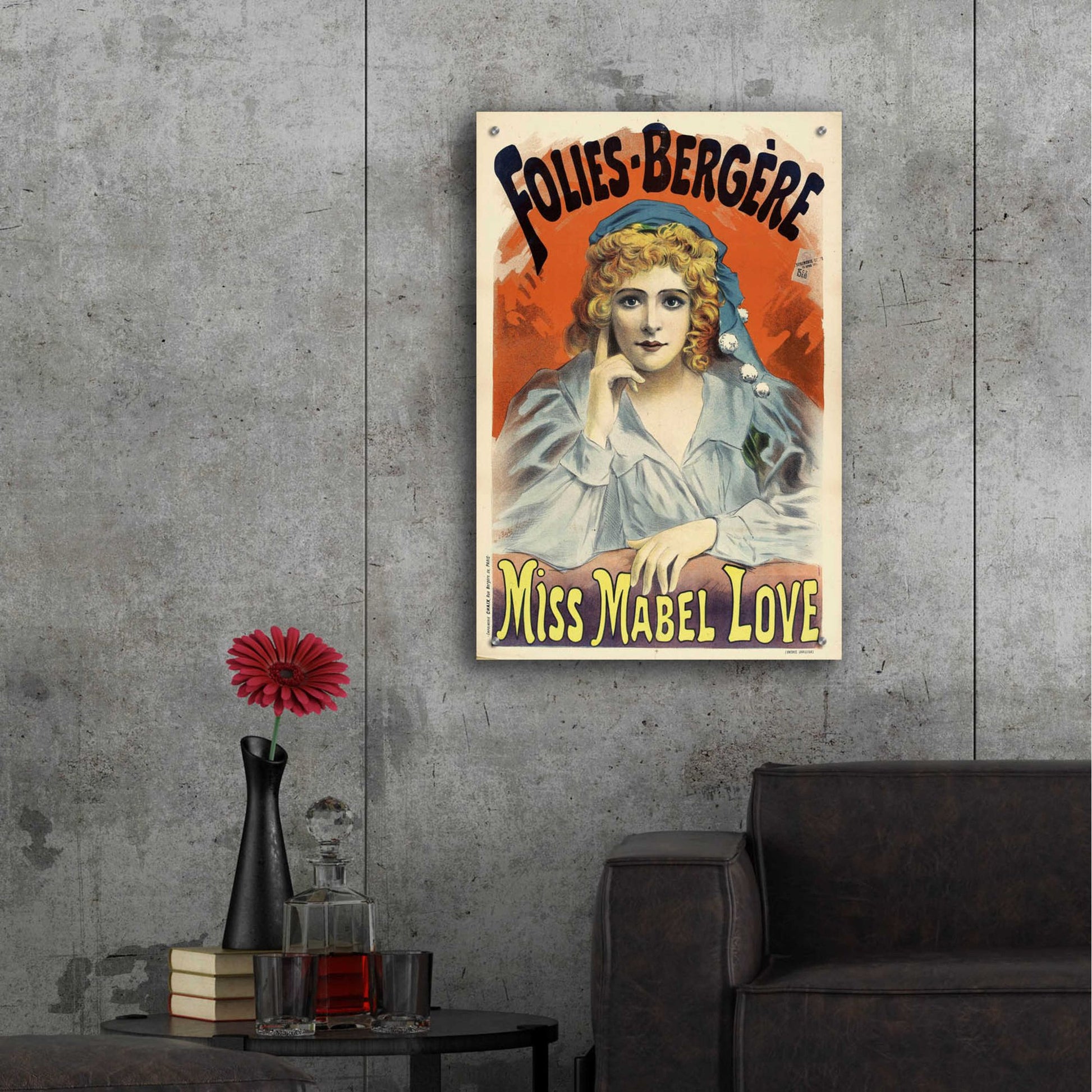 Epic Art 'Folies-Bergere,Miss Mabel Love (1895)' by Epic Portfolio, Acrylic Glass Wall Art,24x36