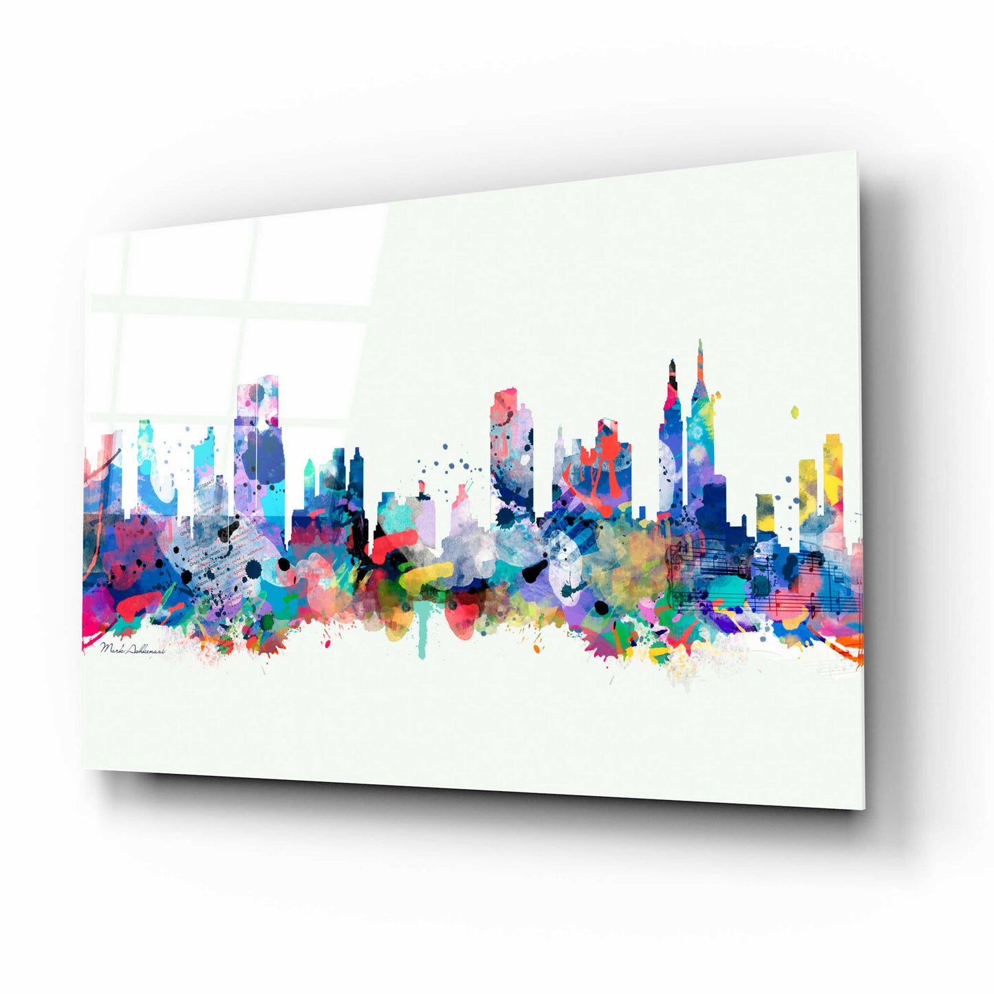 Epic Art 'New York Mark 3' by Mark Ashkenazi, Acrylic Glass Wall Art,16x12