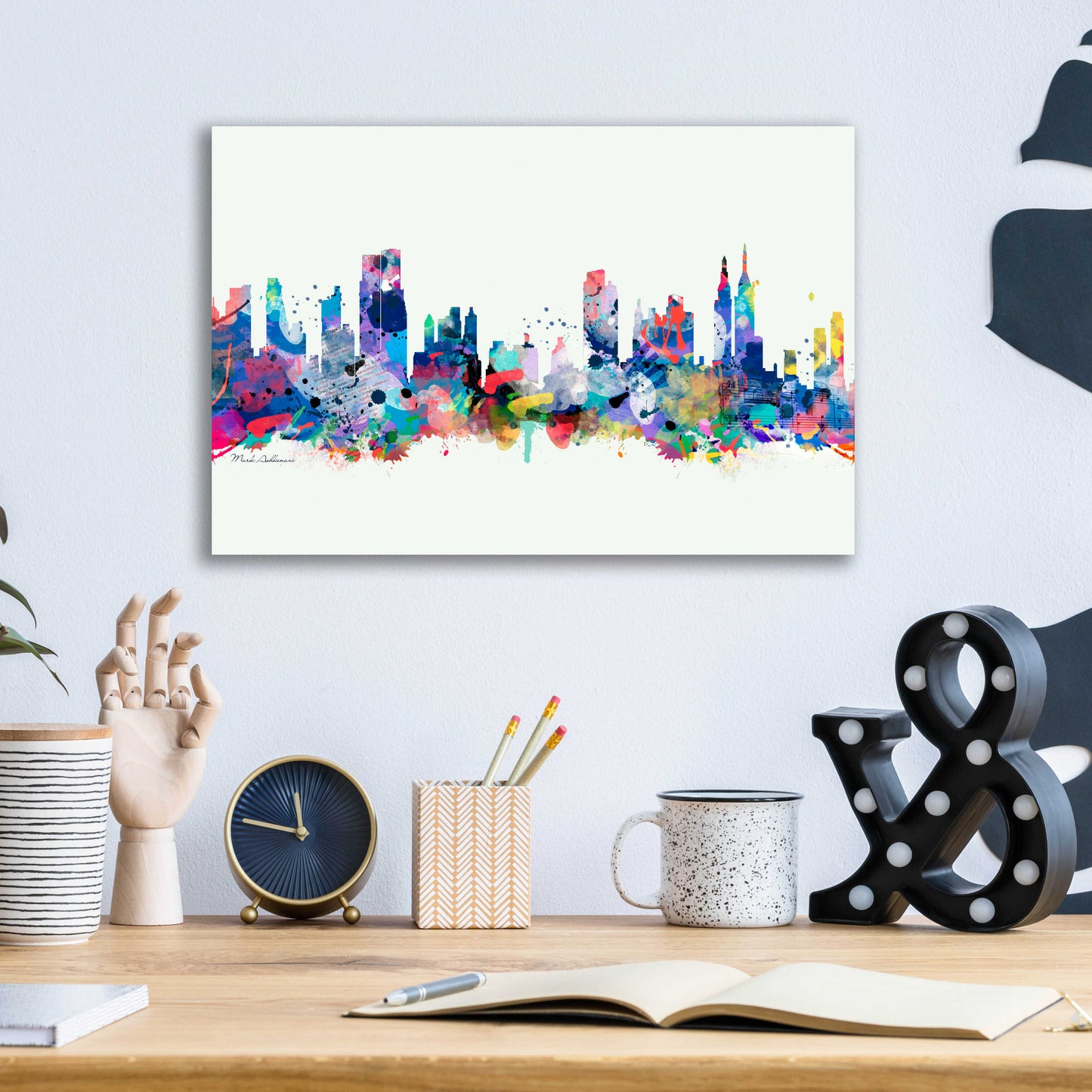 Epic Art 'New York Mark 3' by Mark Ashkenazi, Acrylic Glass Wall Art,16x12