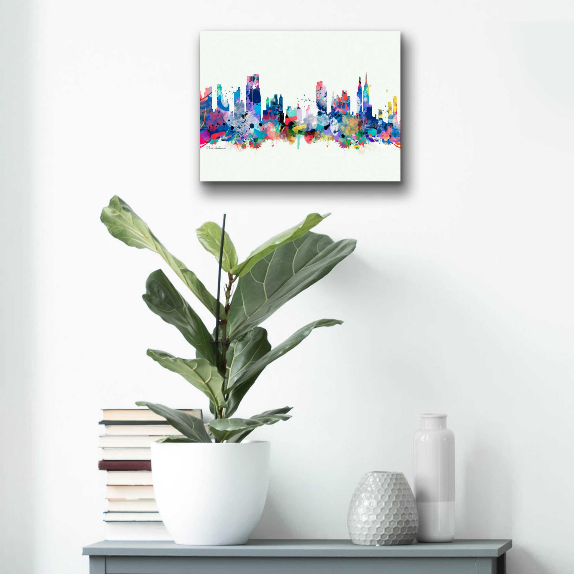 Epic Art 'New York Mark 3' by Mark Ashkenazi, Acrylic Glass Wall Art,16x12