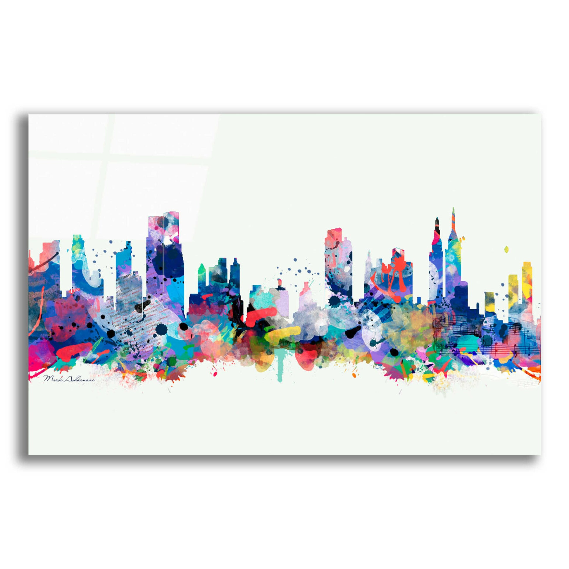 Epic Art 'New York Mark 3' by Mark Ashkenazi, Acrylic Glass Wall Art,16x12