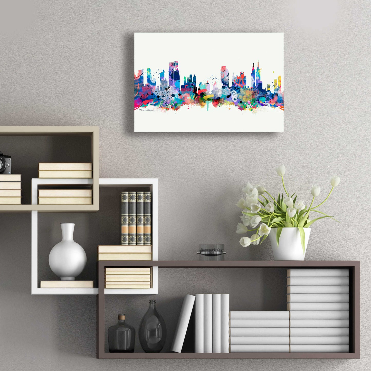 Epic Art 'New York Mark 3' by Mark Ashkenazi, Acrylic Glass Wall Art,24x16