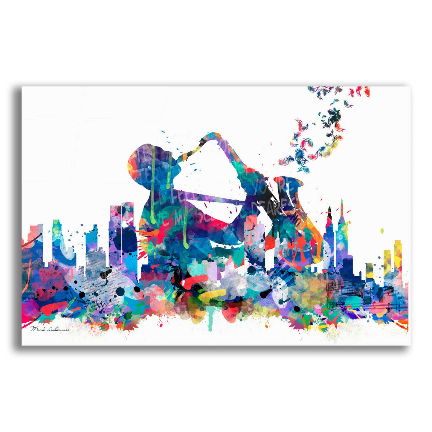 Epic Art 'New York Mark 9' by Mark Ashkenazi, Acrylic Glass Wall Art,16x12