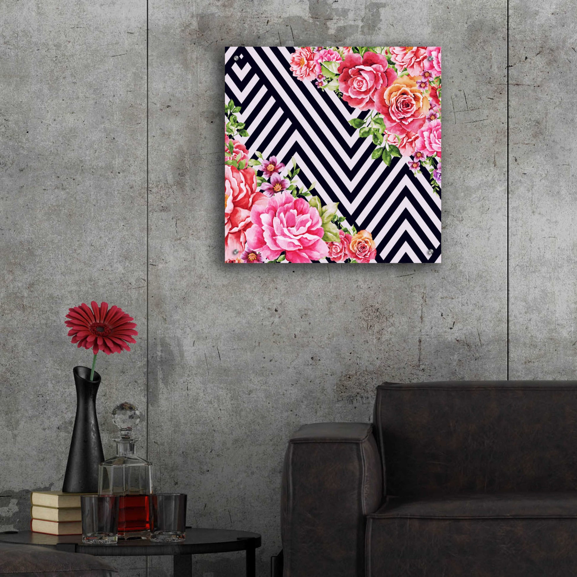 Epic Art 'Flower Geometric' by Mark Ashkenazi, Acrylic Glass Wall Art,24x24