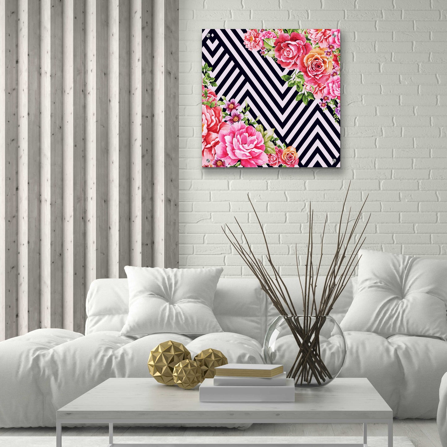 Epic Art 'Flower Geometric' by Mark Ashkenazi, Acrylic Glass Wall Art,24x24