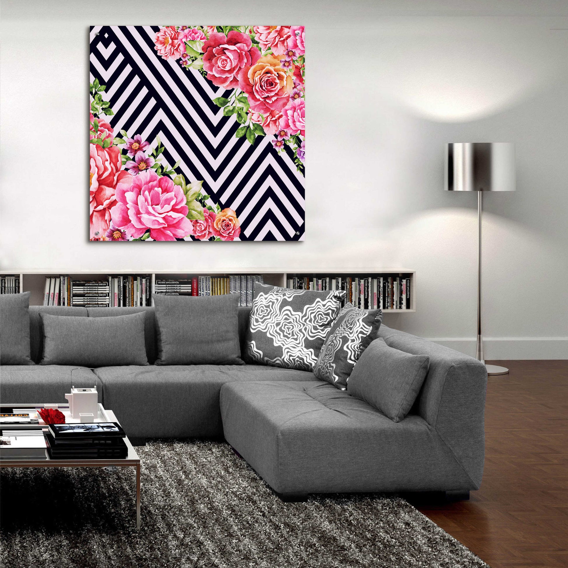 Epic Art 'Flower Geometric' by Mark Ashkenazi, Acrylic Glass Wall Art,36x36