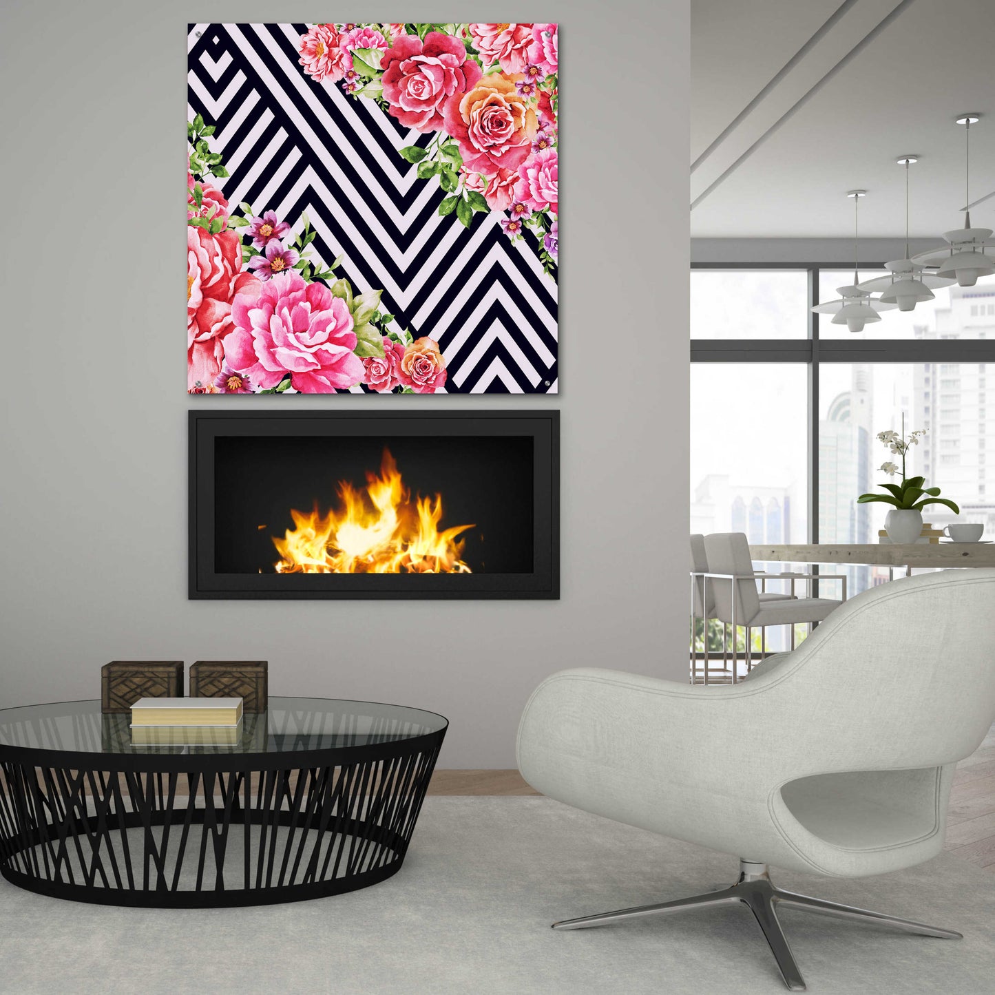 Epic Art 'Flower Geometric' by Mark Ashkenazi, Acrylic Glass Wall Art,36x36