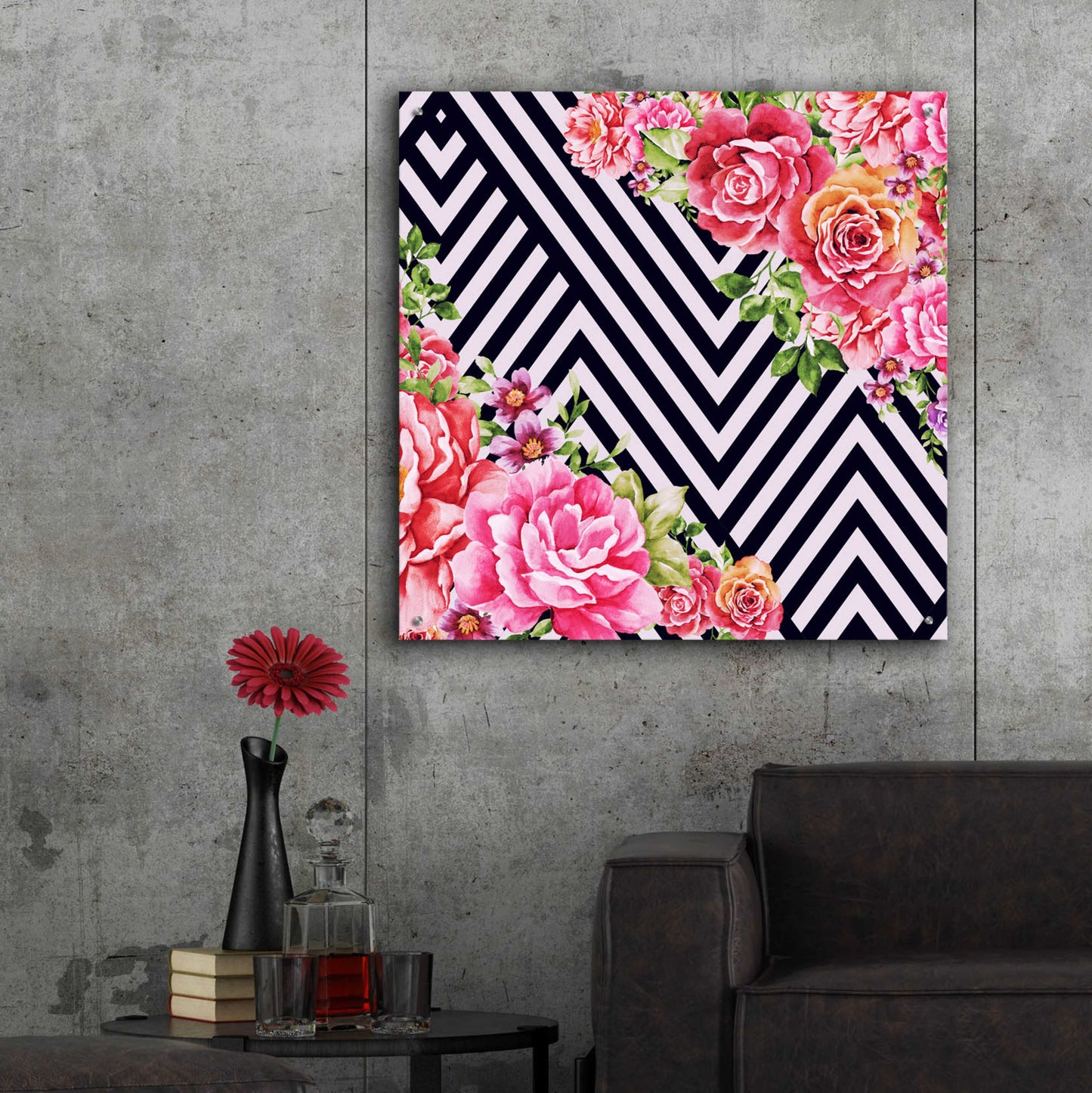 Epic Art 'Flower Geometric' by Mark Ashkenazi, Acrylic Glass Wall Art,36x36