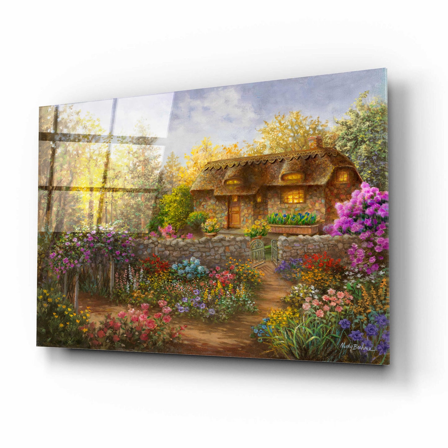 Epic Art 'Cottage Garden in Full Bloom ' by Nicky Boehme, Acrylic Glass Wall Art,16x12